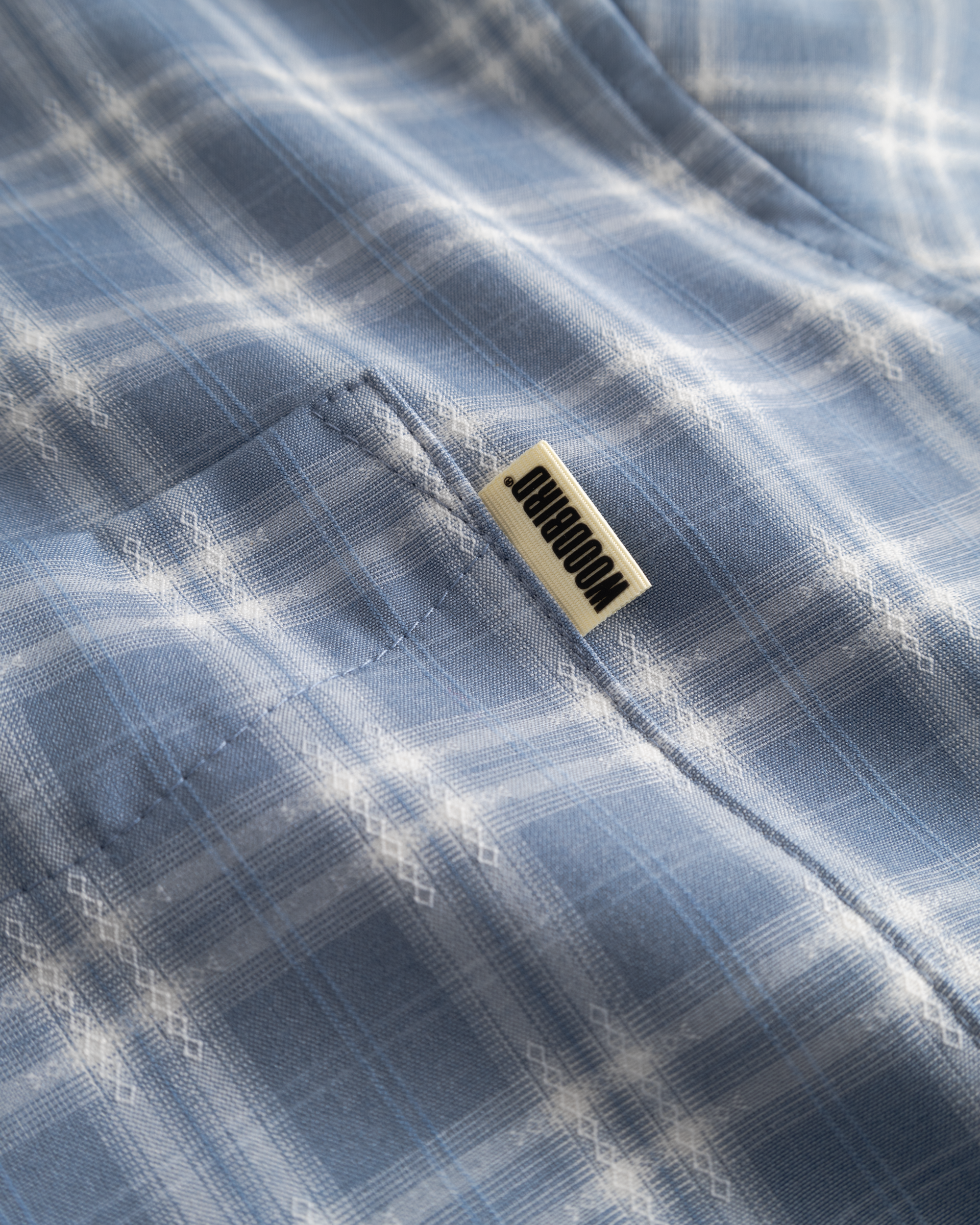 Woodbird WBJong Dobby Check Shirt Shirts Light Blue