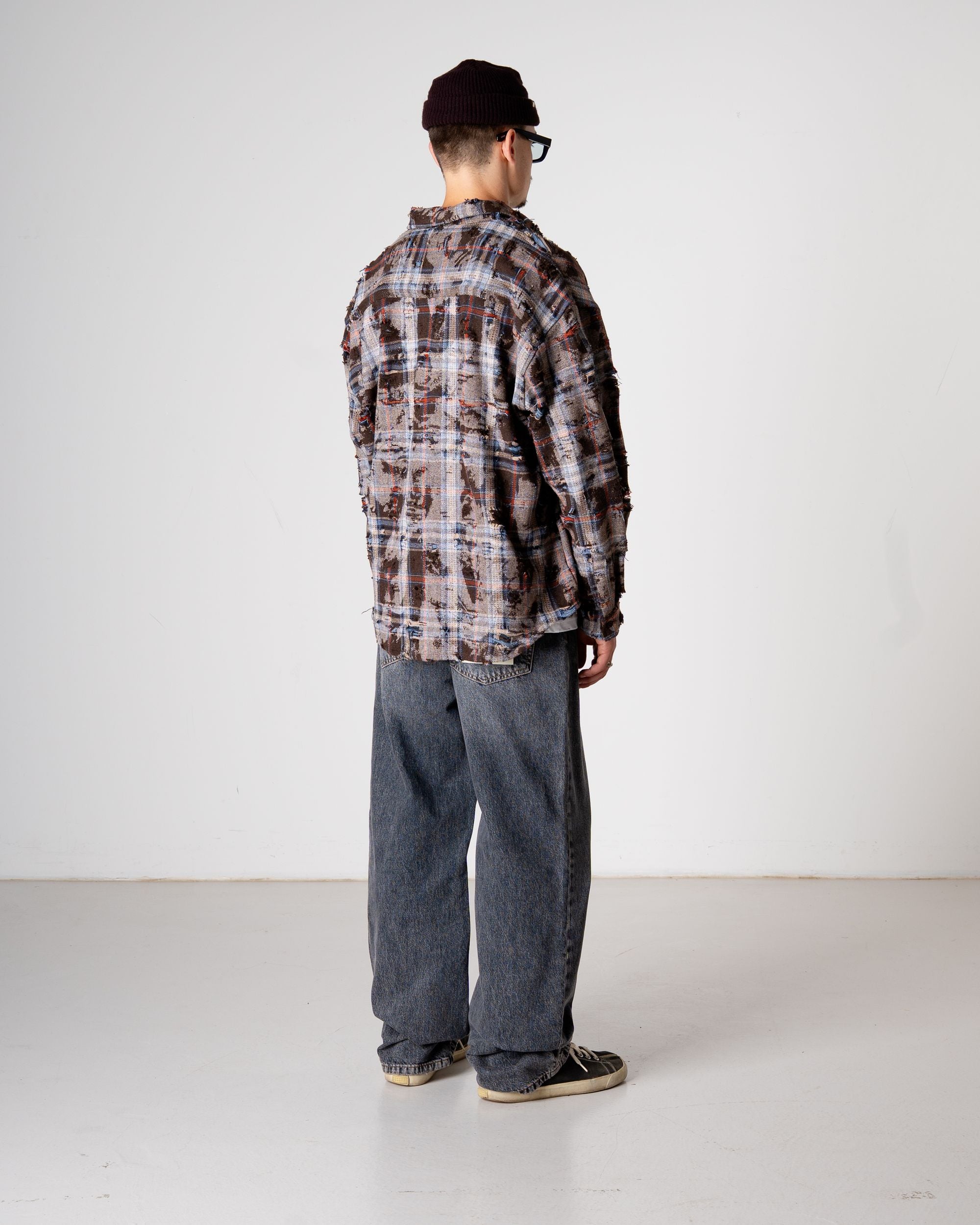 Woodbird WBJong Ripped Shirt Shirts Brown Check