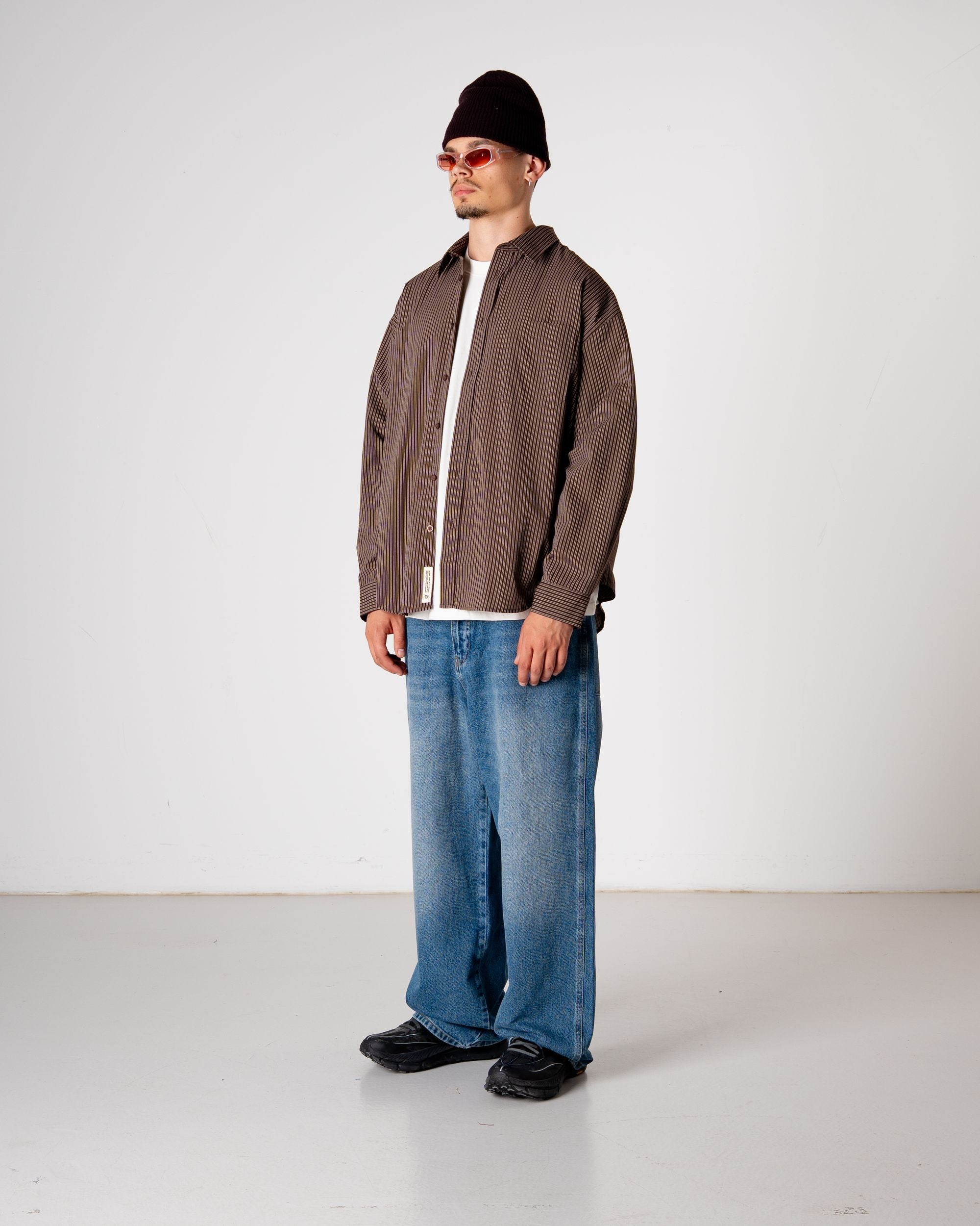 Woodbird WBJong Stripe shirt Shirts Brown