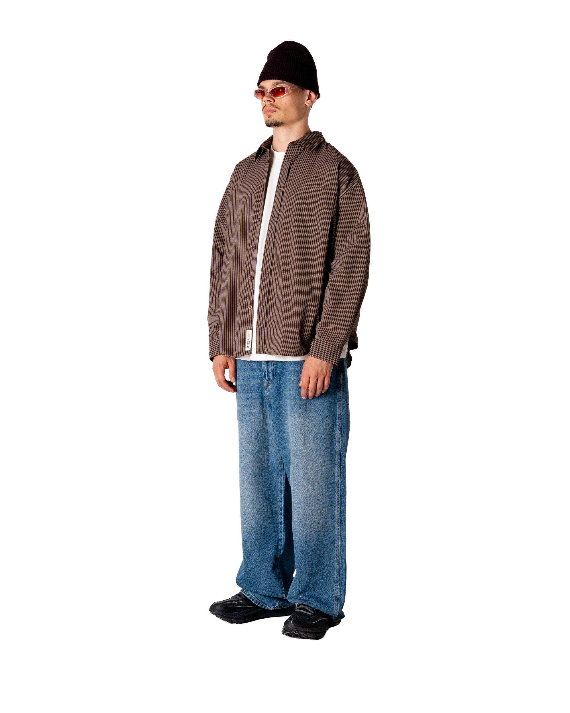 Woodbird WBJong Stripe shirt Shirts Brown