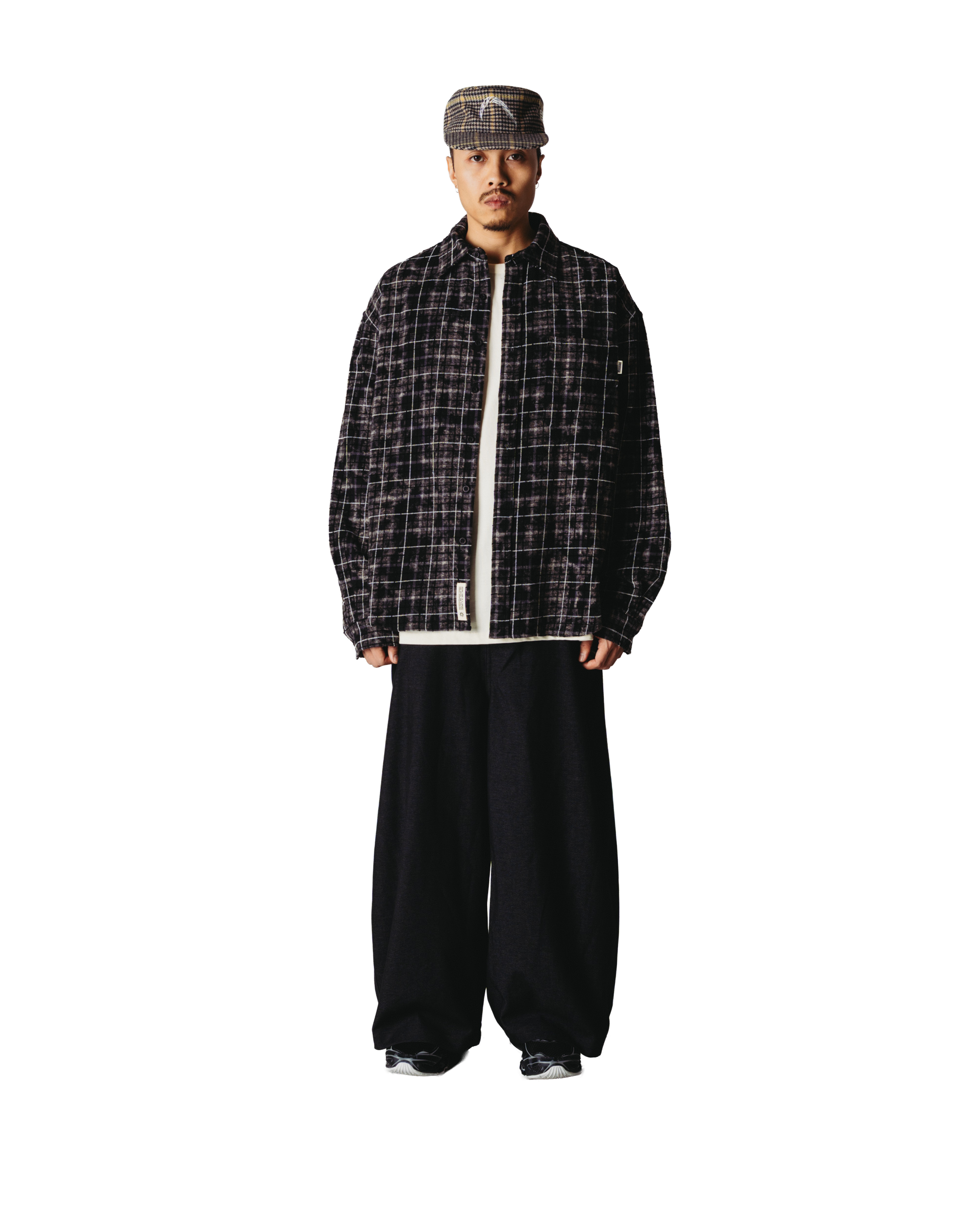 Woodbird WBJong Wash Check Shirt Shirts Black-White