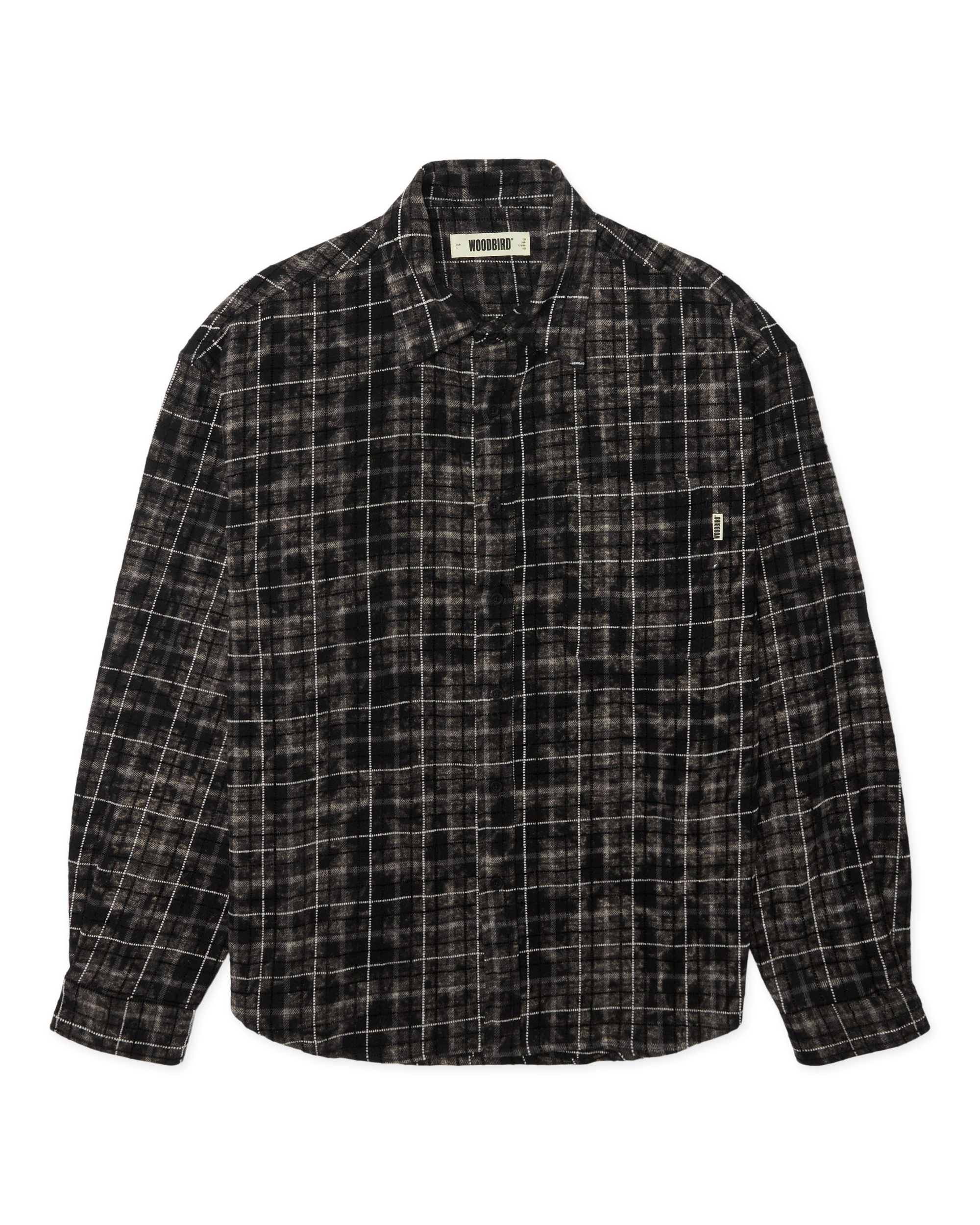 Woodbird WBJong Wash Check Shirt Shirts Black-White