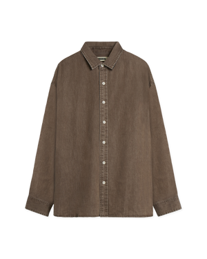 Woodbird WBJong Washed Shirt Shirts Brown
