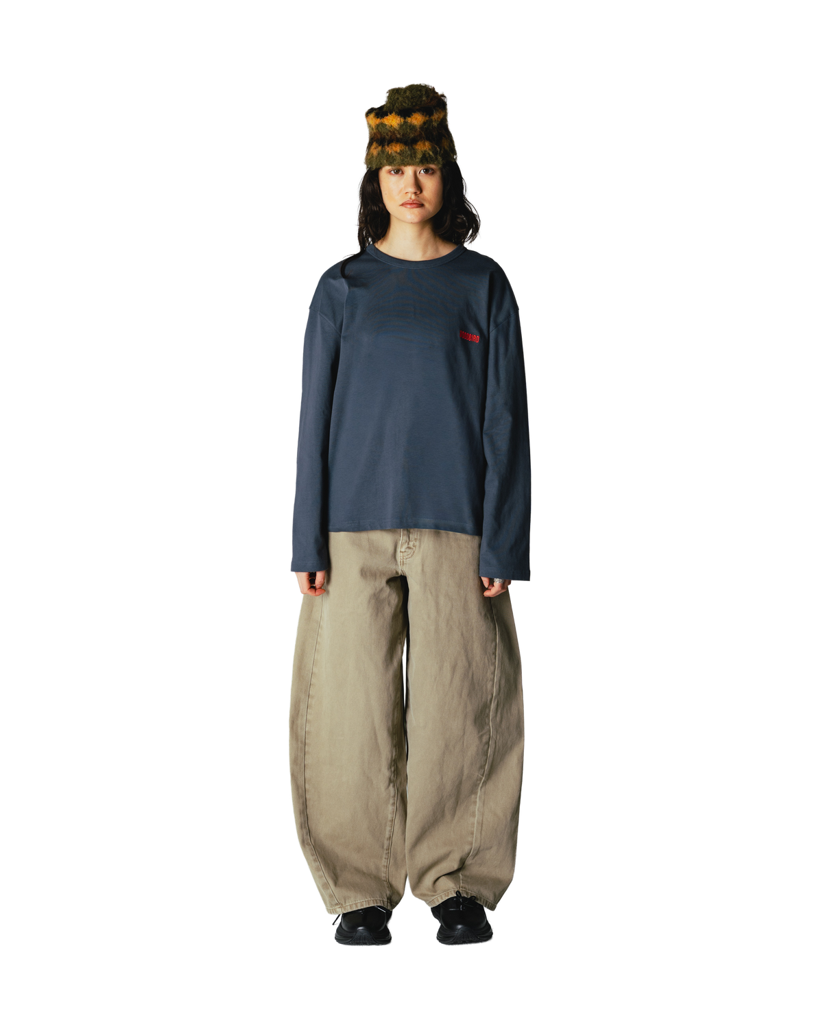 Woodbird Female WBJoul LS Mono Tee T-Shirts Slate Blue