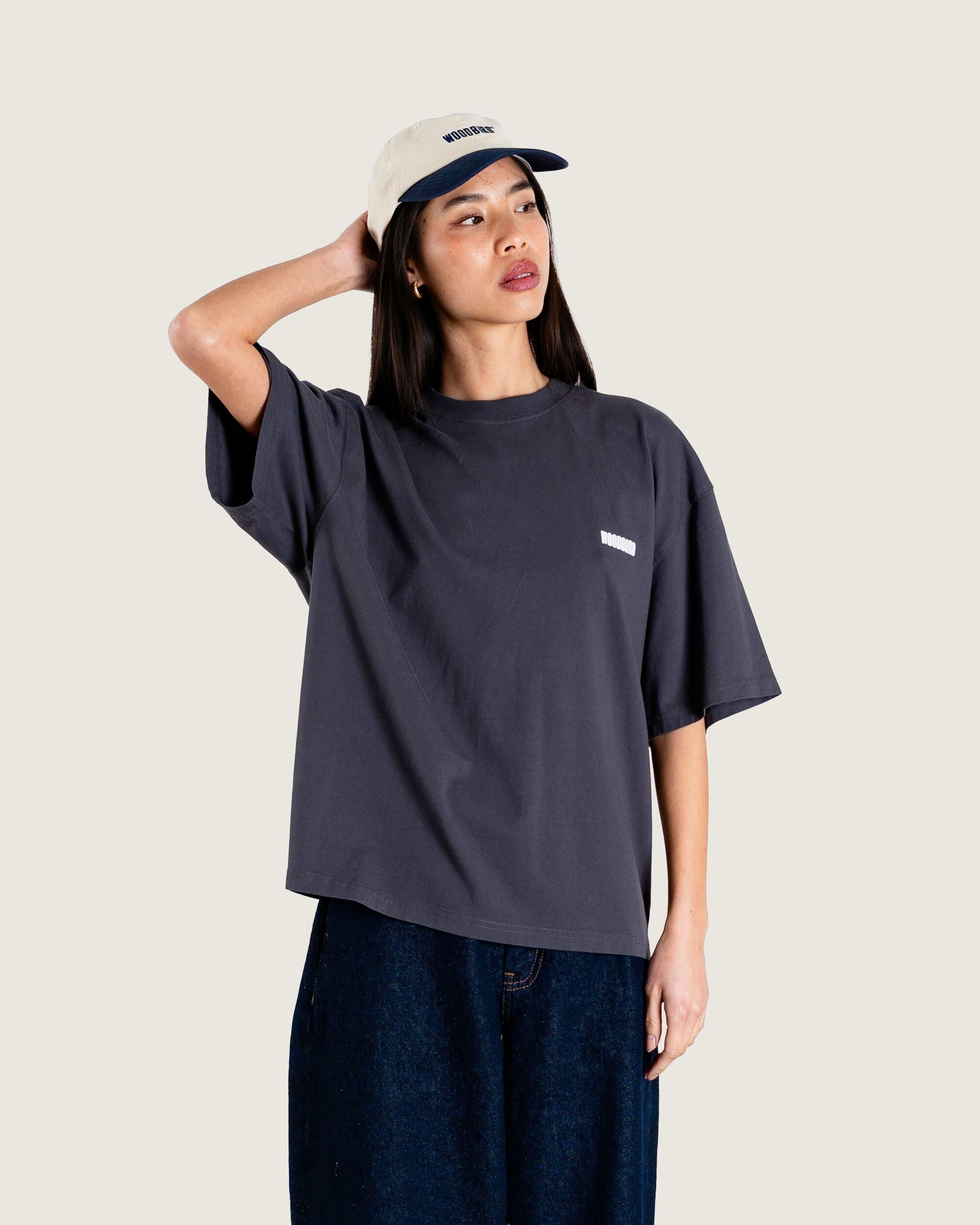 Woodbird Female WBJuno Founded tee T-Shirts Asphalt