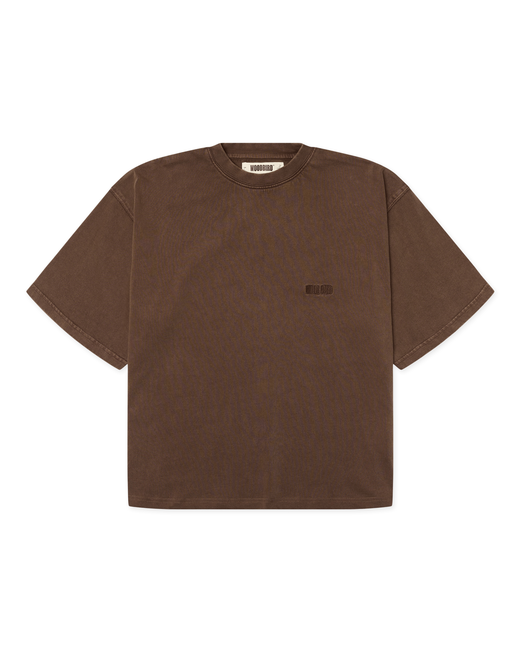 Woodbird Female WBJuno Warp Acid Tee T-Shirts Washed Brown