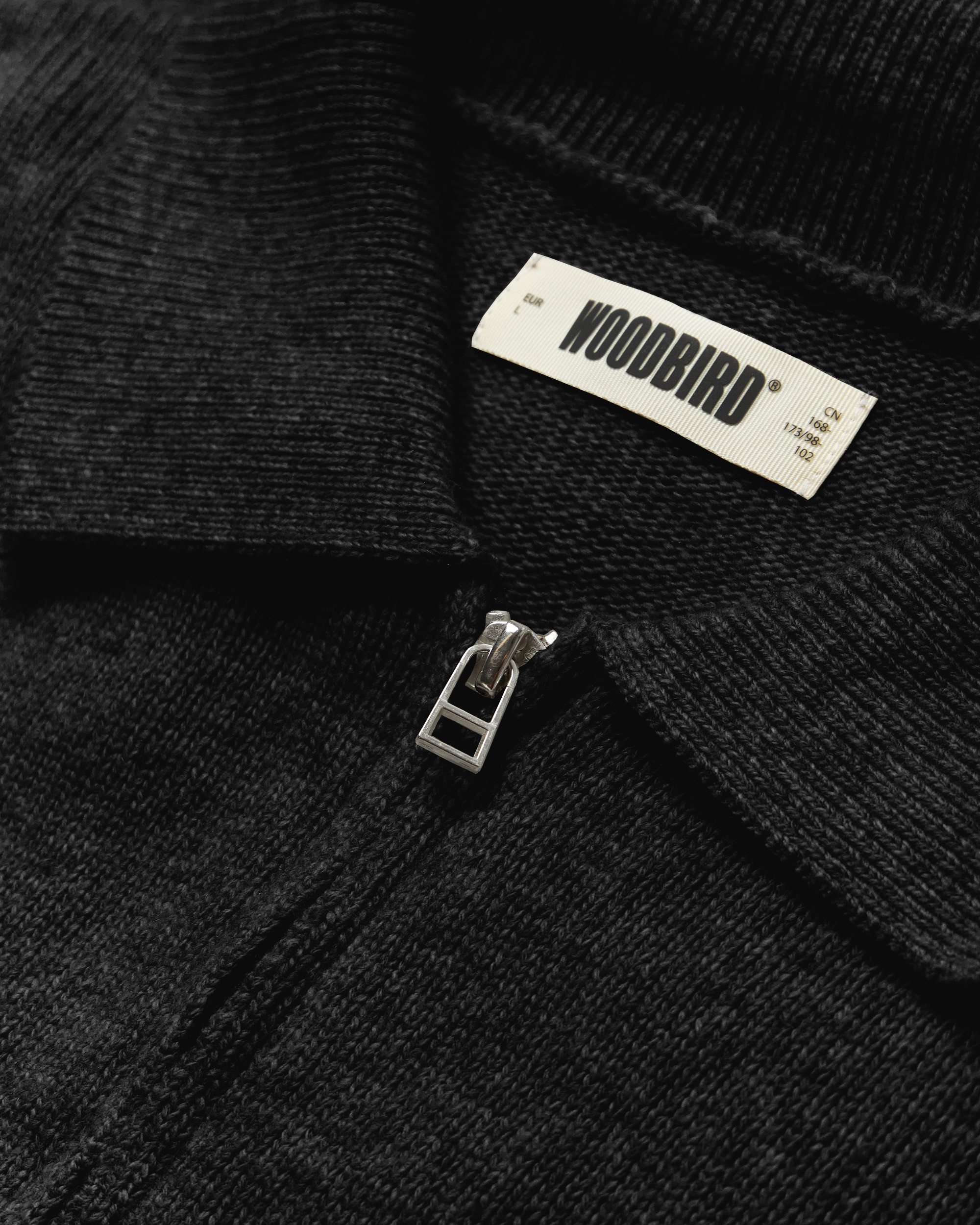 Woodbird WBKang 1/2 Zip Polo Knits Black