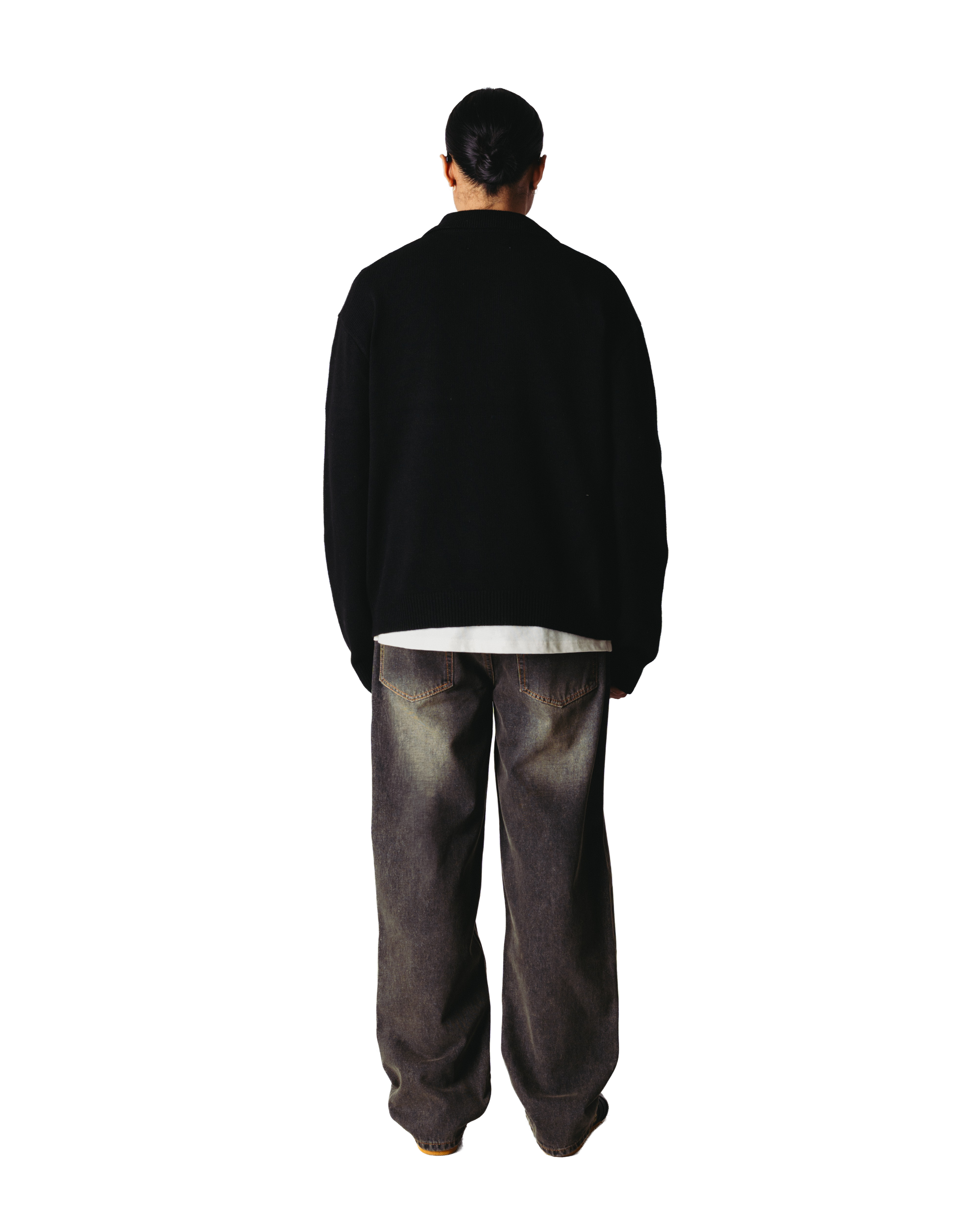 Woodbird WBKang 1/2 Zip Polo Knits Black
