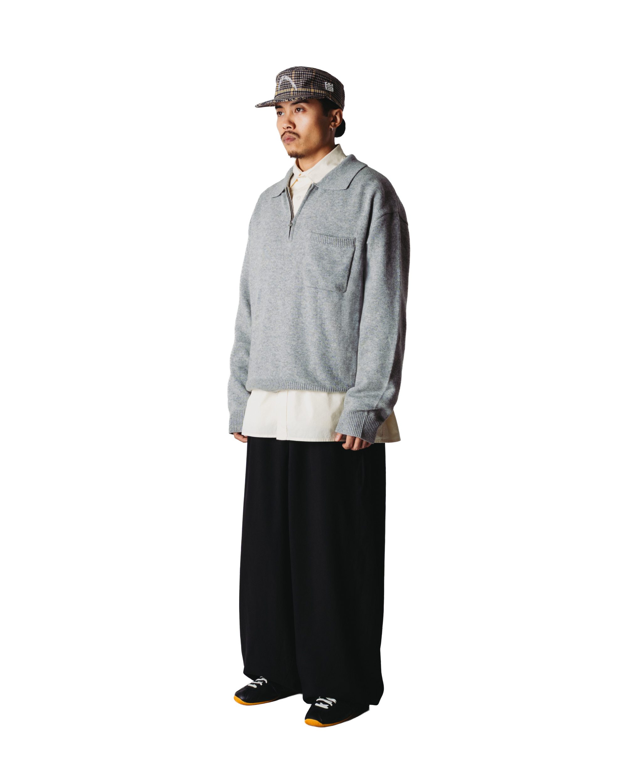 Woodbird WBKang 1/2 Zip Polo Knits Grey