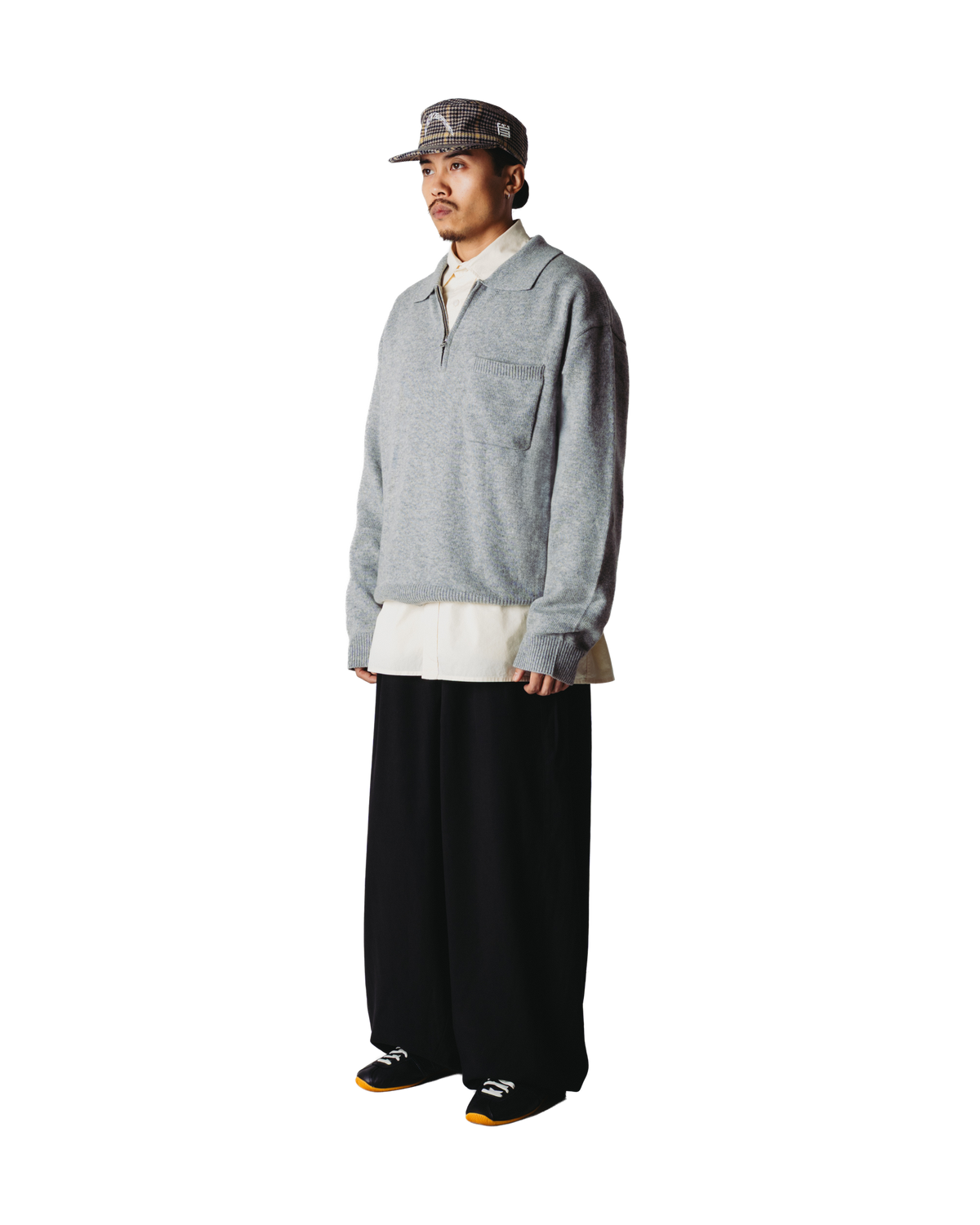 Woodbird WBKang 1/2 Zip Polo Knits Grey