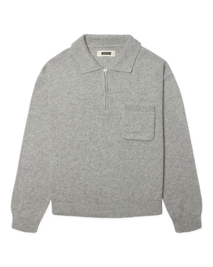 Woodbird WBKang 1/2 Zip Polo Knits Grey