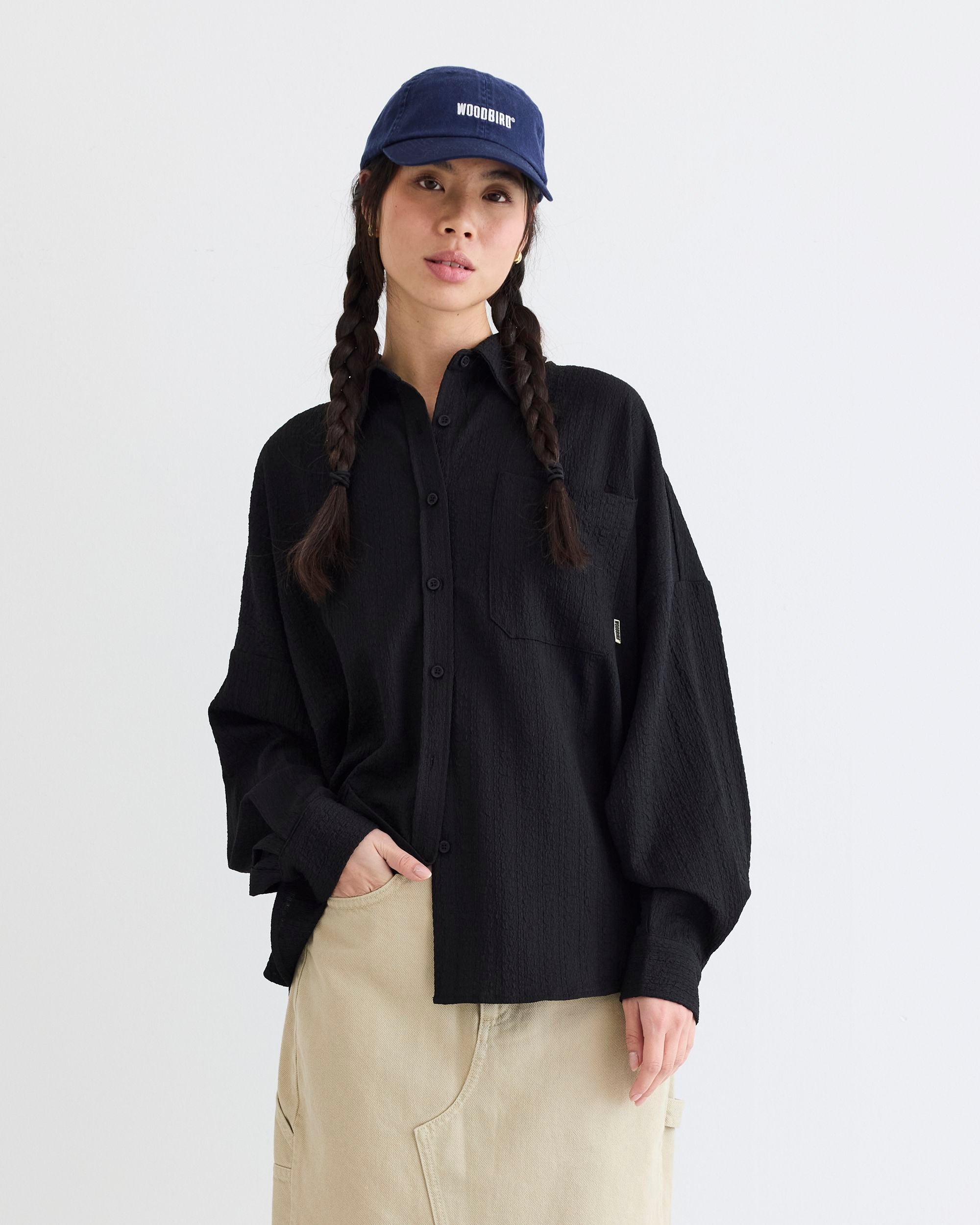 Woodbird Female WBKendal Struck Shirt Shirts Black