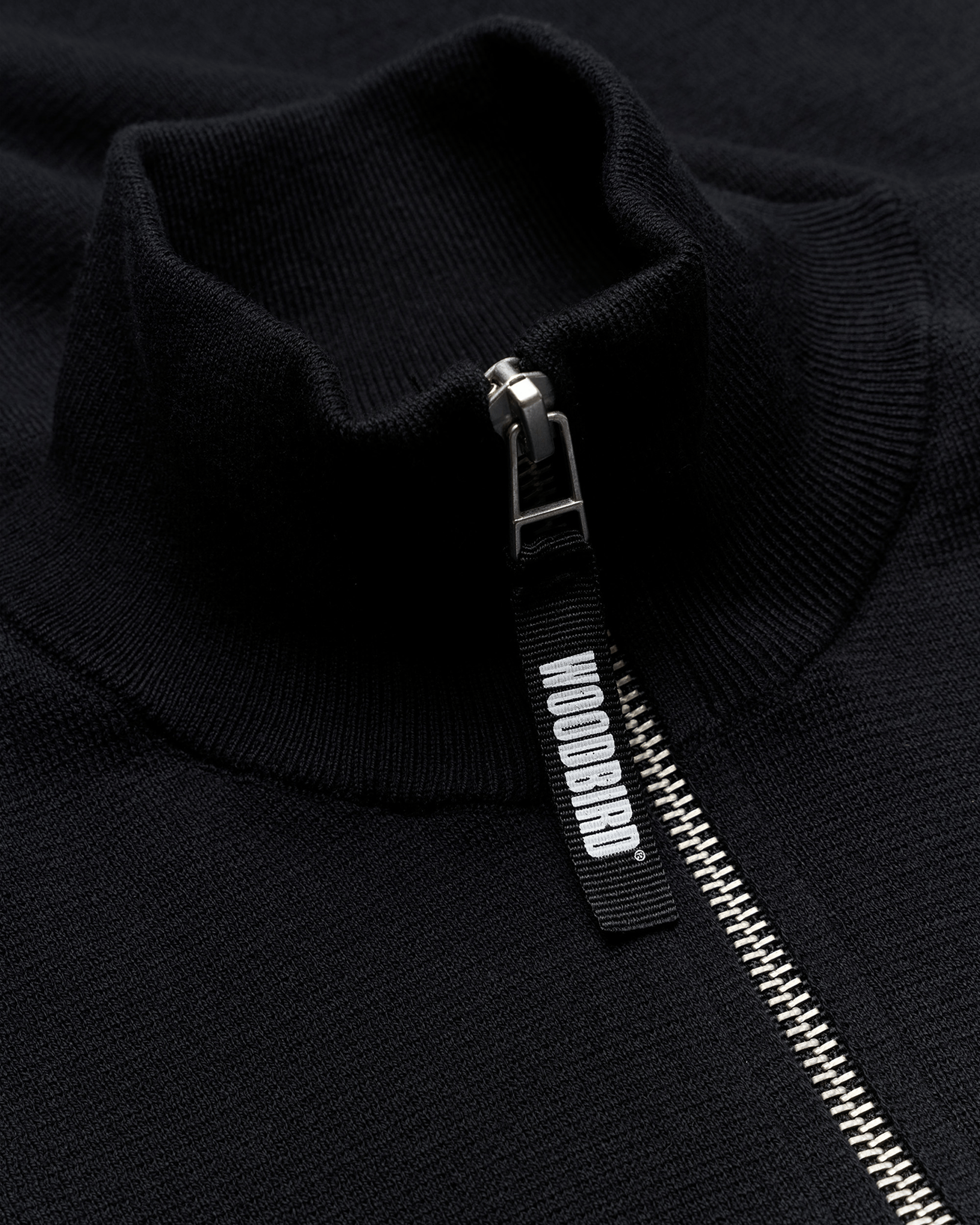 Woodbird Female WBKimchi SS 1/2 Zip Knits Black