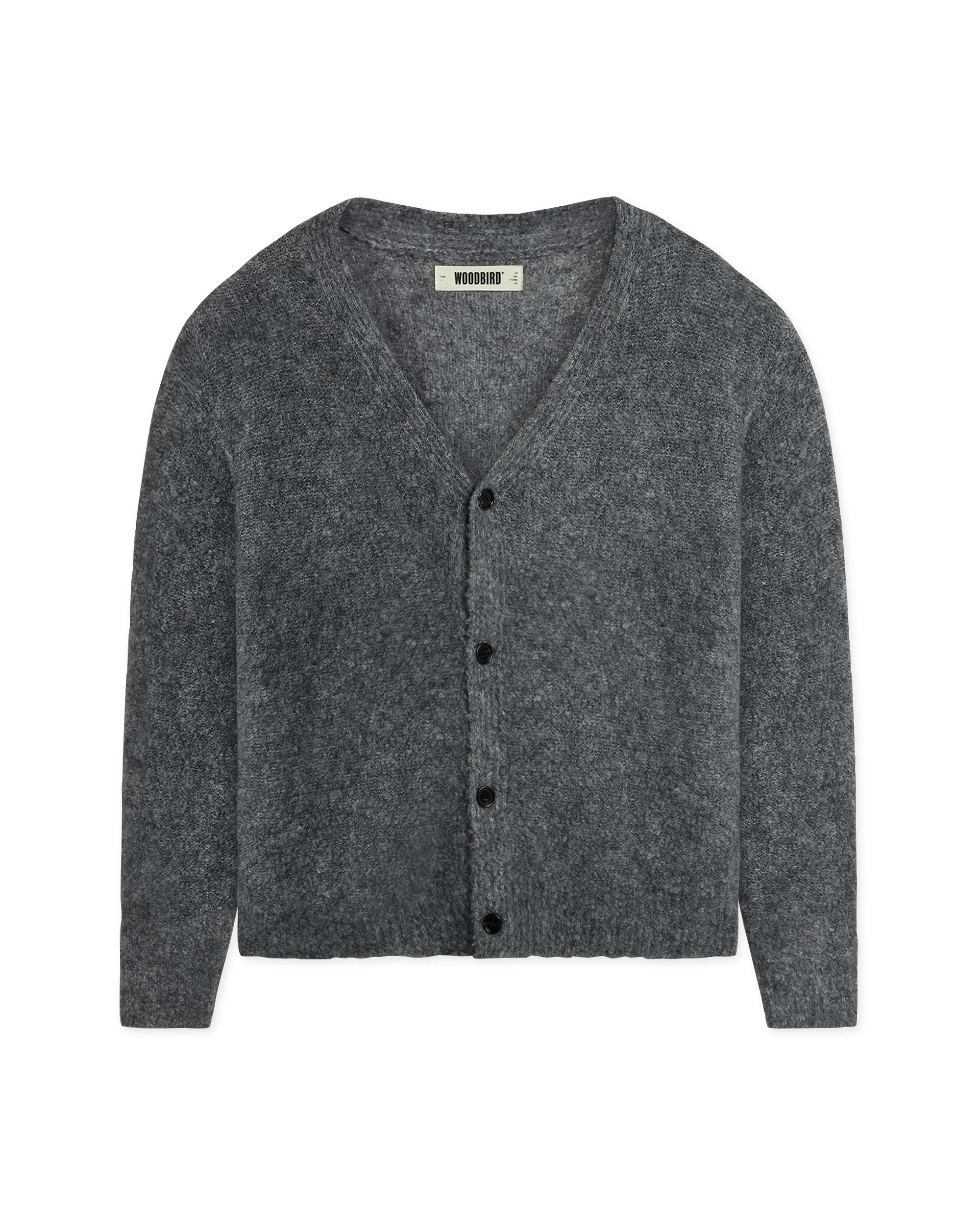 Woodbird WBKoon Loop Cardigan Knits Asphalt