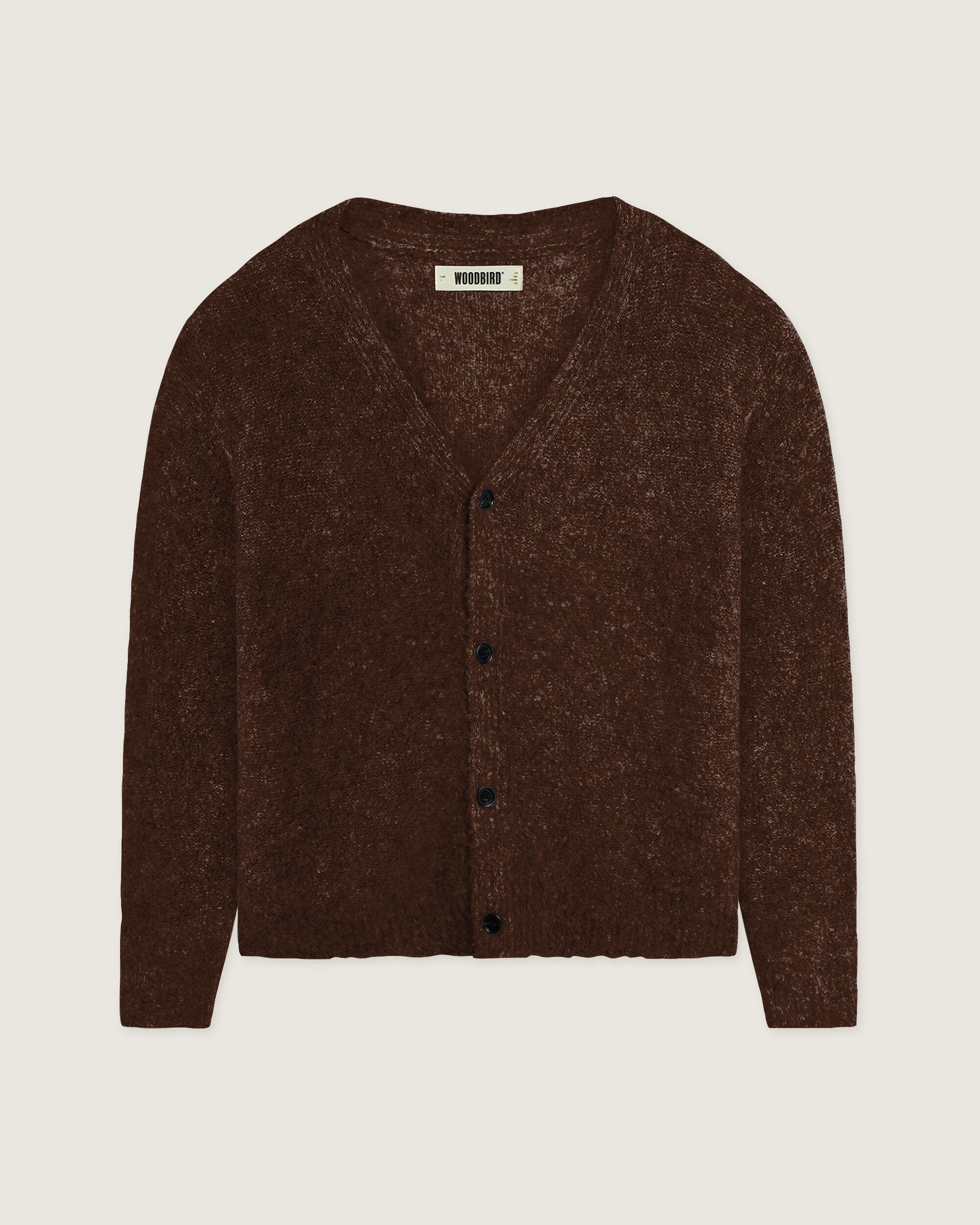Woodbird WBKoon Loop Cardigan Knits Dark Brown