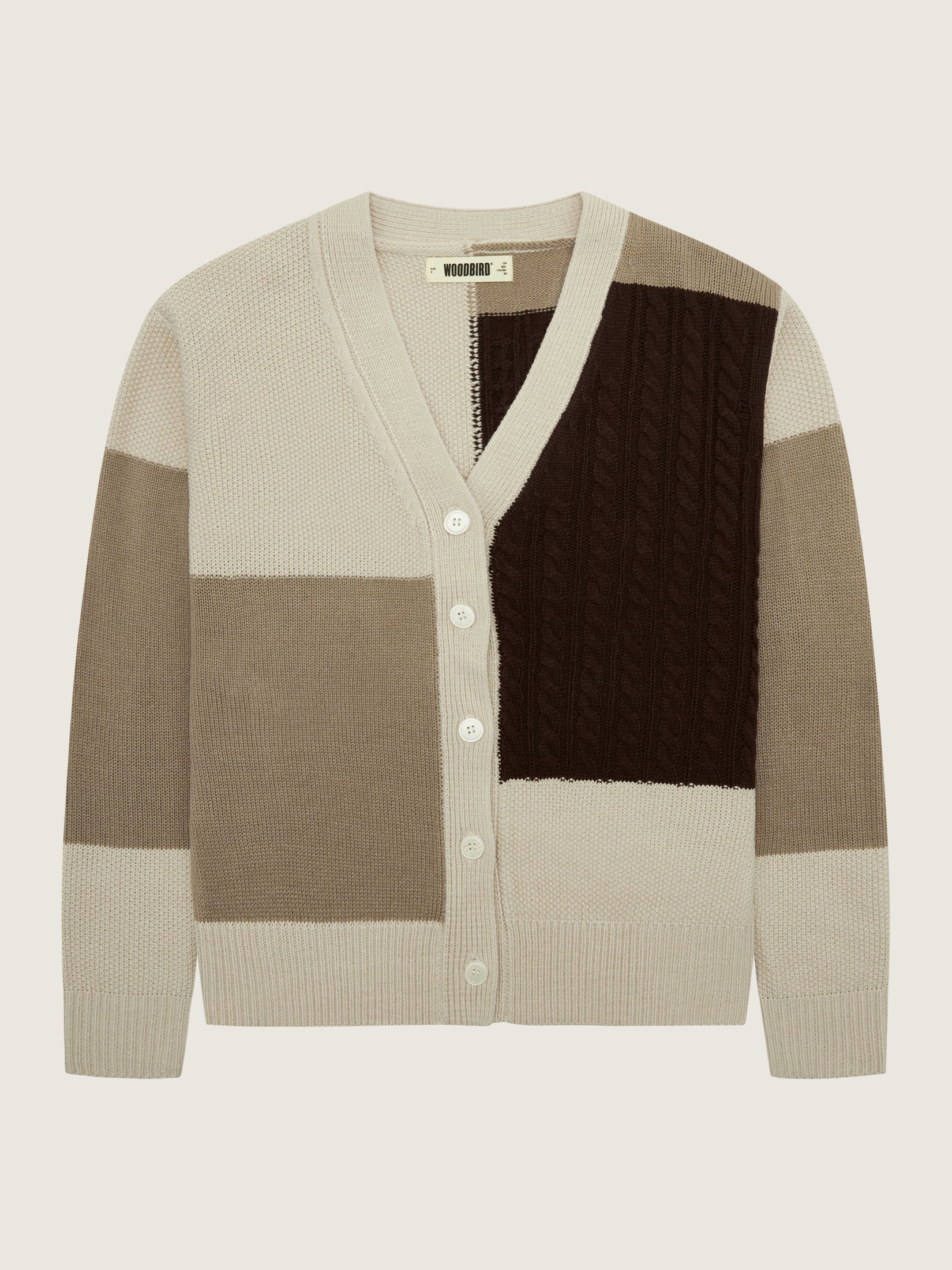 Woodbird WBKoon Patch Cardigan Knits Brown