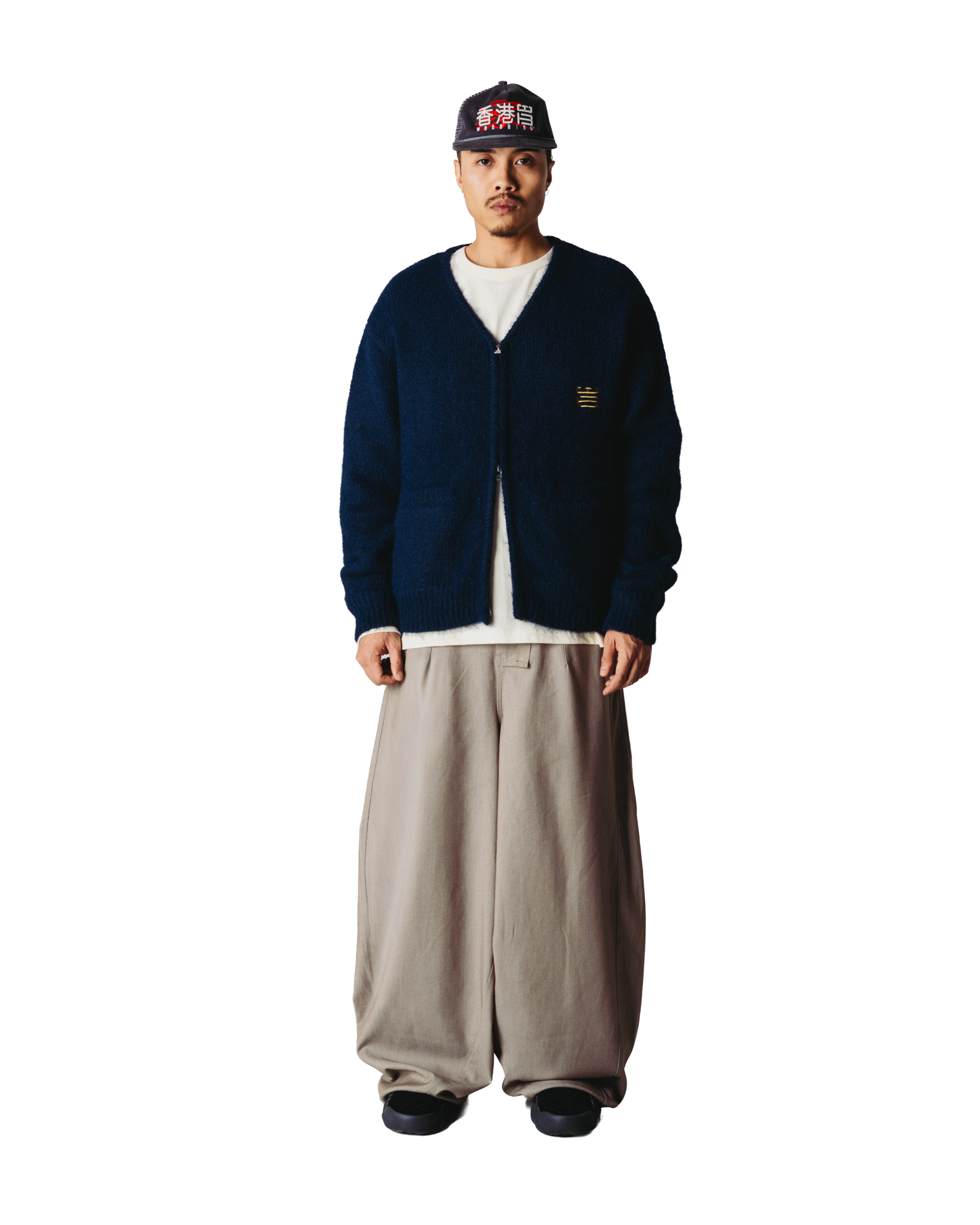Woodbird WBKoon Zip Tiger Cardigan Knits Navy