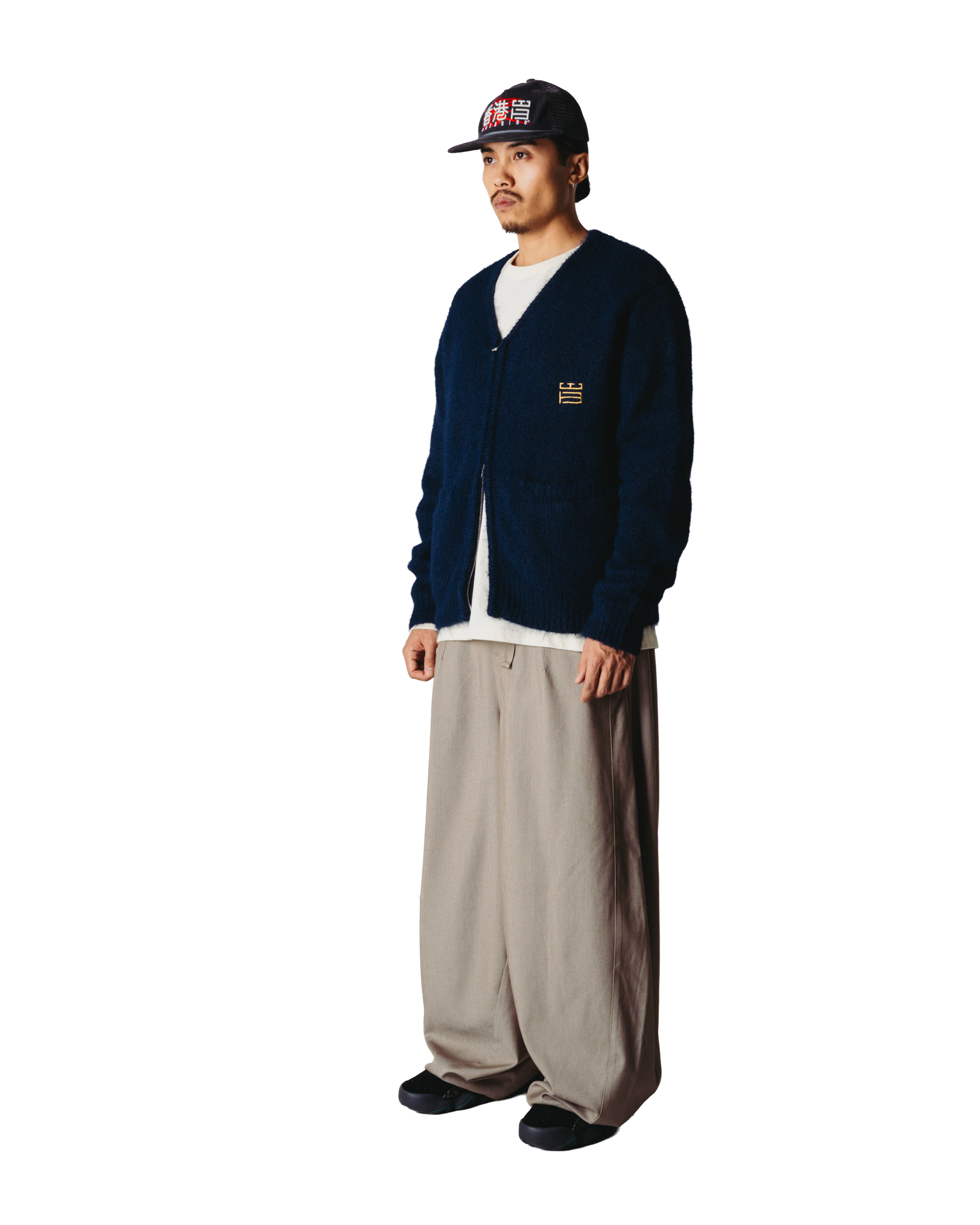 Woodbird WBKoon Zip Tiger Cardigan Knits Navy