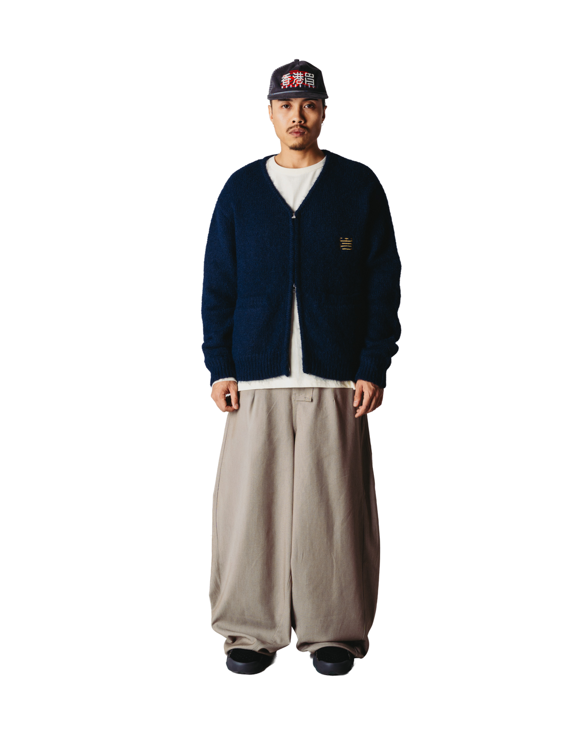 Woodbird WBKoon Zip Tiger Cardigan Knits Navy