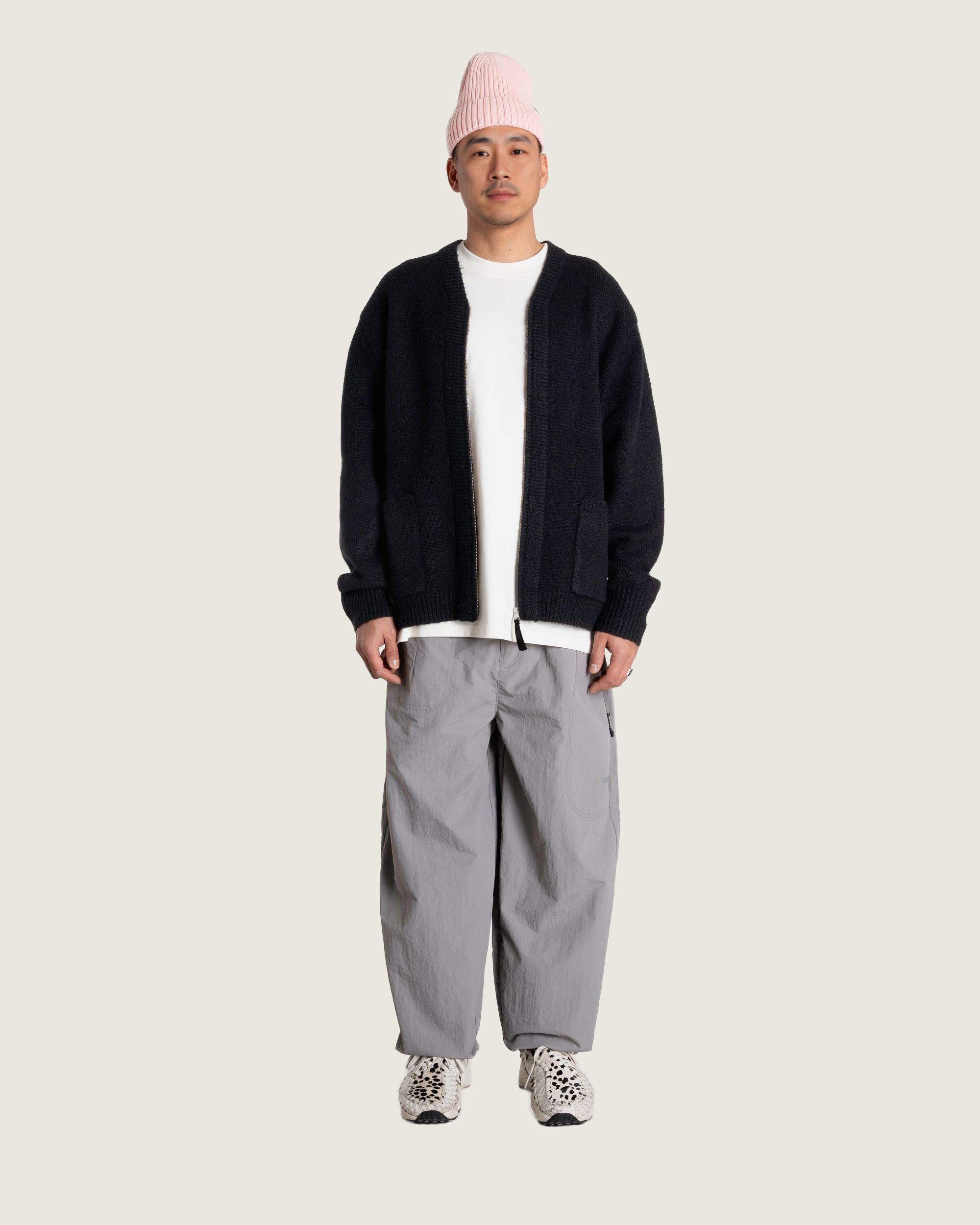 Woodbird WBKoon Zip Whole Cardigan Knits Black
