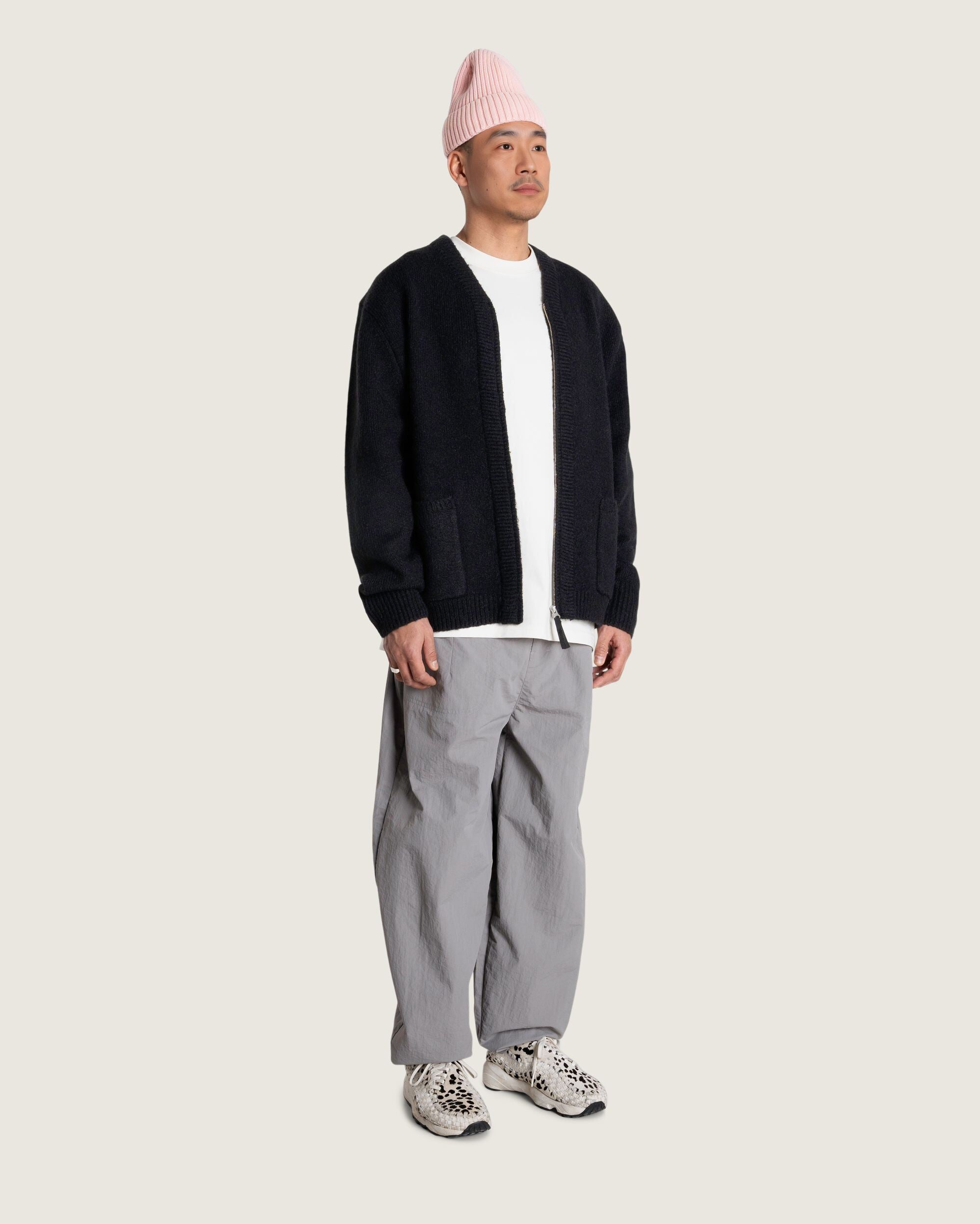 Woodbird WBKoon Zip Whole Cardigan Knits Black