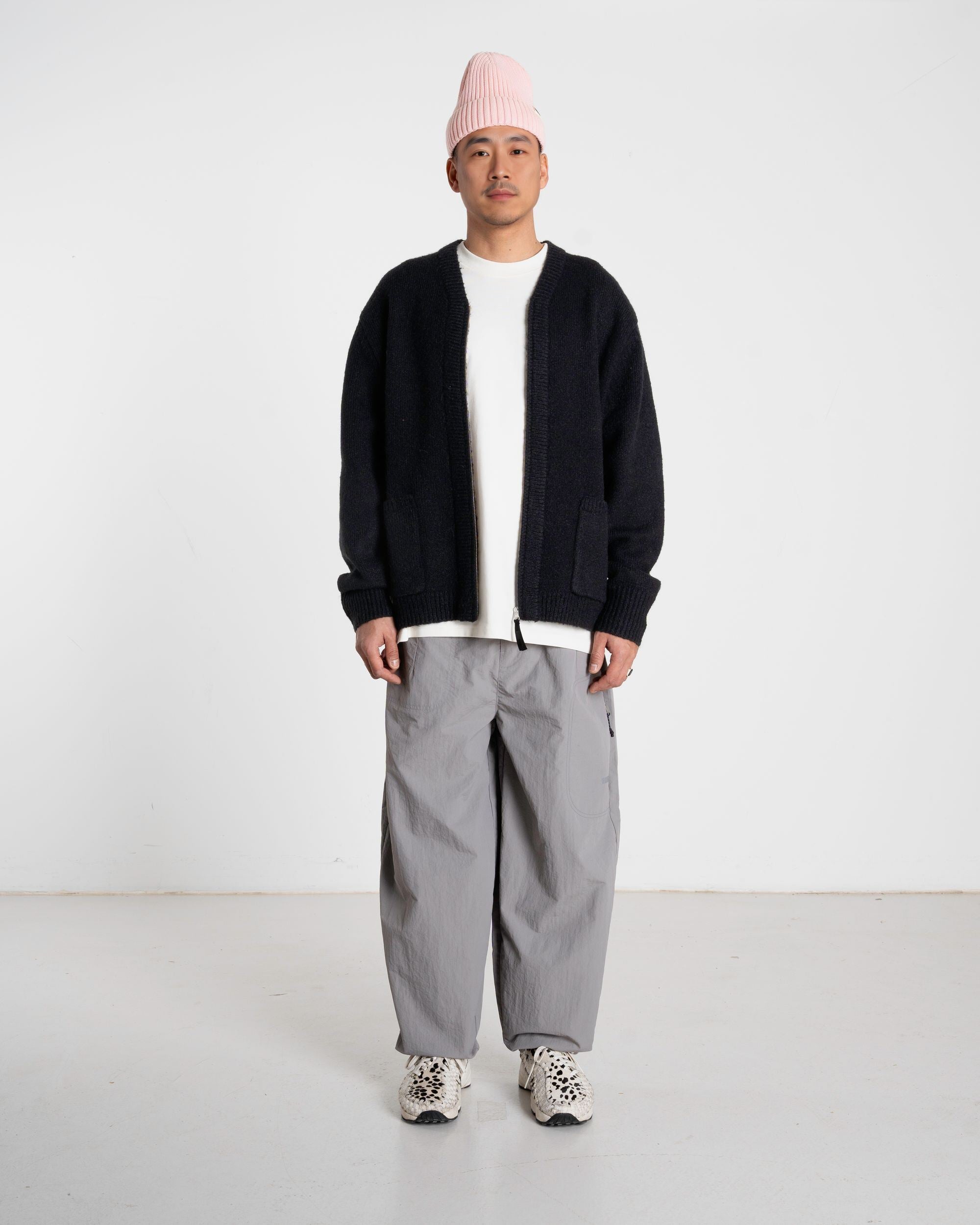 Woodbird WBKoon Zip Whole Cardigan Knits Black