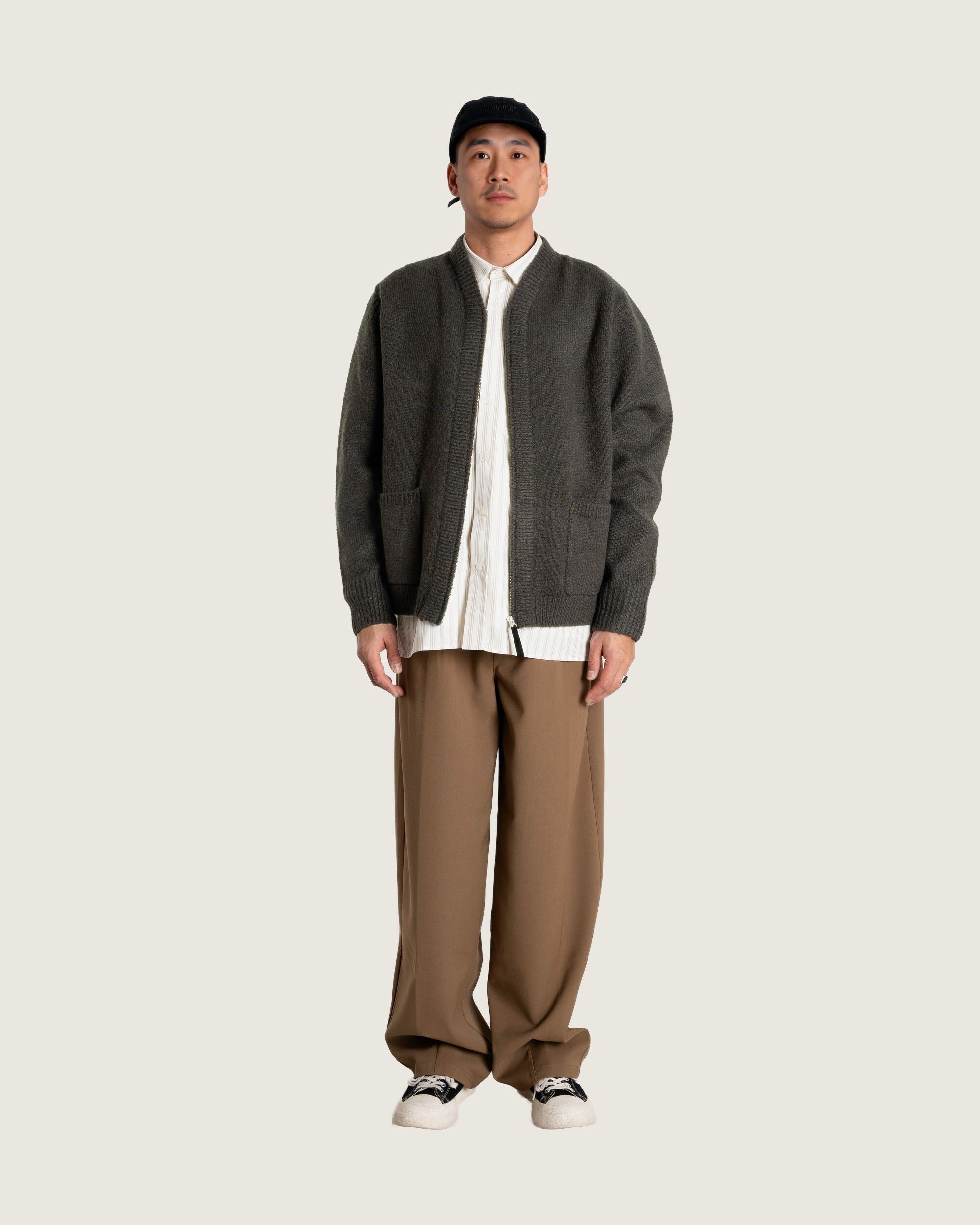 Woodbird WBKoon Zip Whole Cardigan Knits Medium Grey