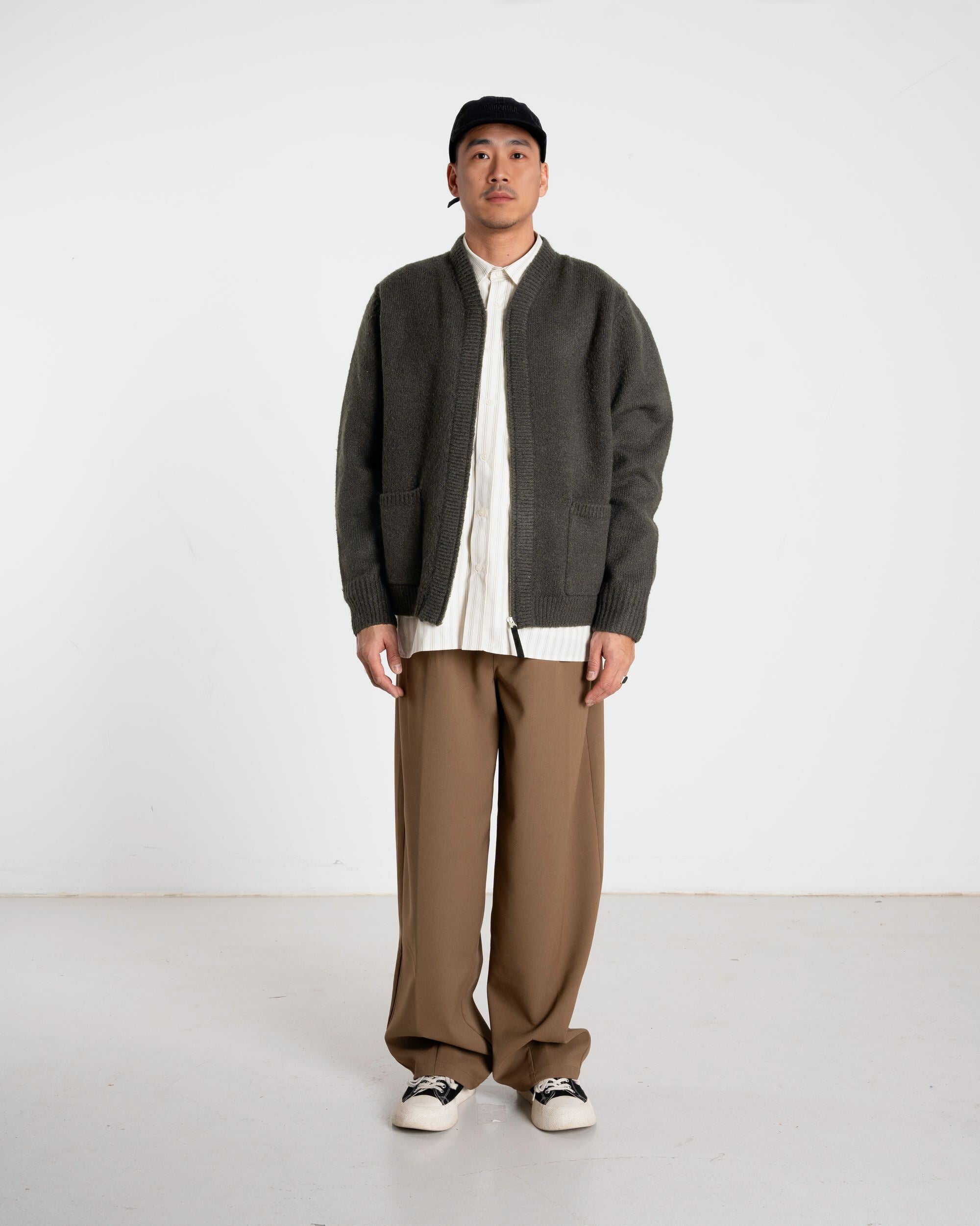 Woodbird WBKoon Zip Whole Cardigan Knits Medium Grey