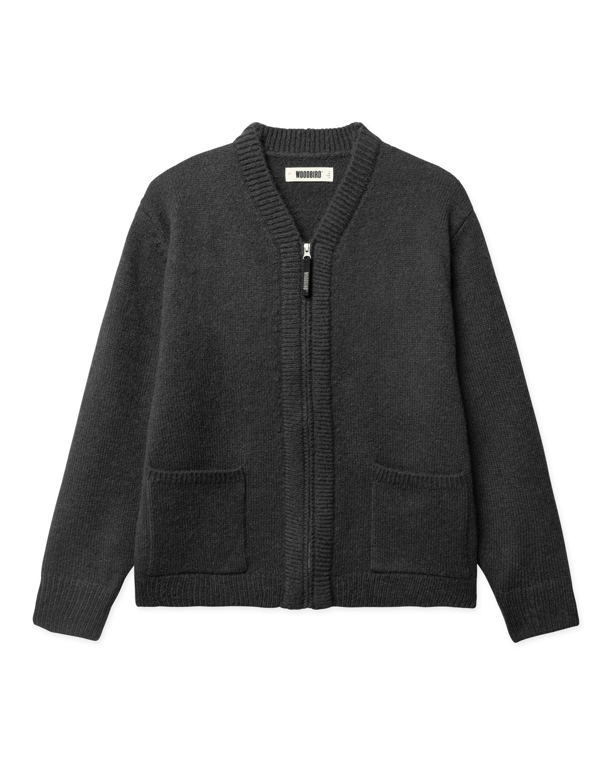 Woodbird WBKoon Zip Whole Cardigan Knits Medium Grey