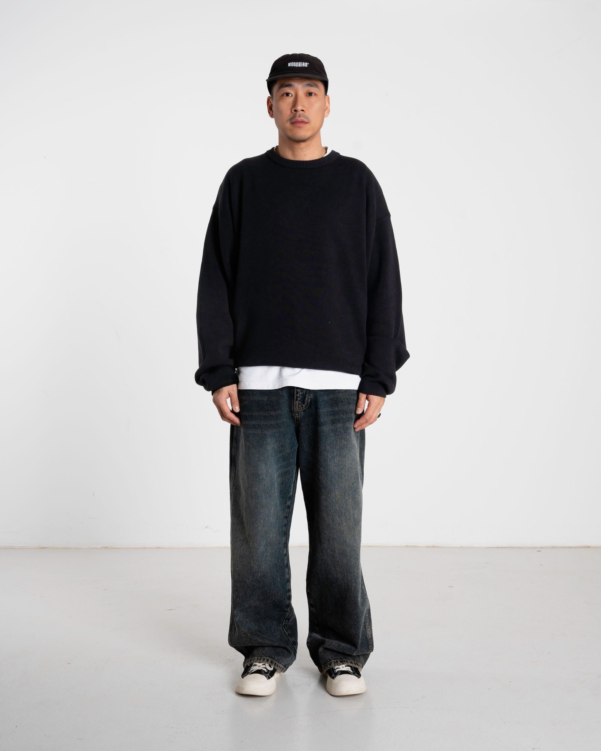 Woodbird WBKurt Wobbly Crew Knits Black
