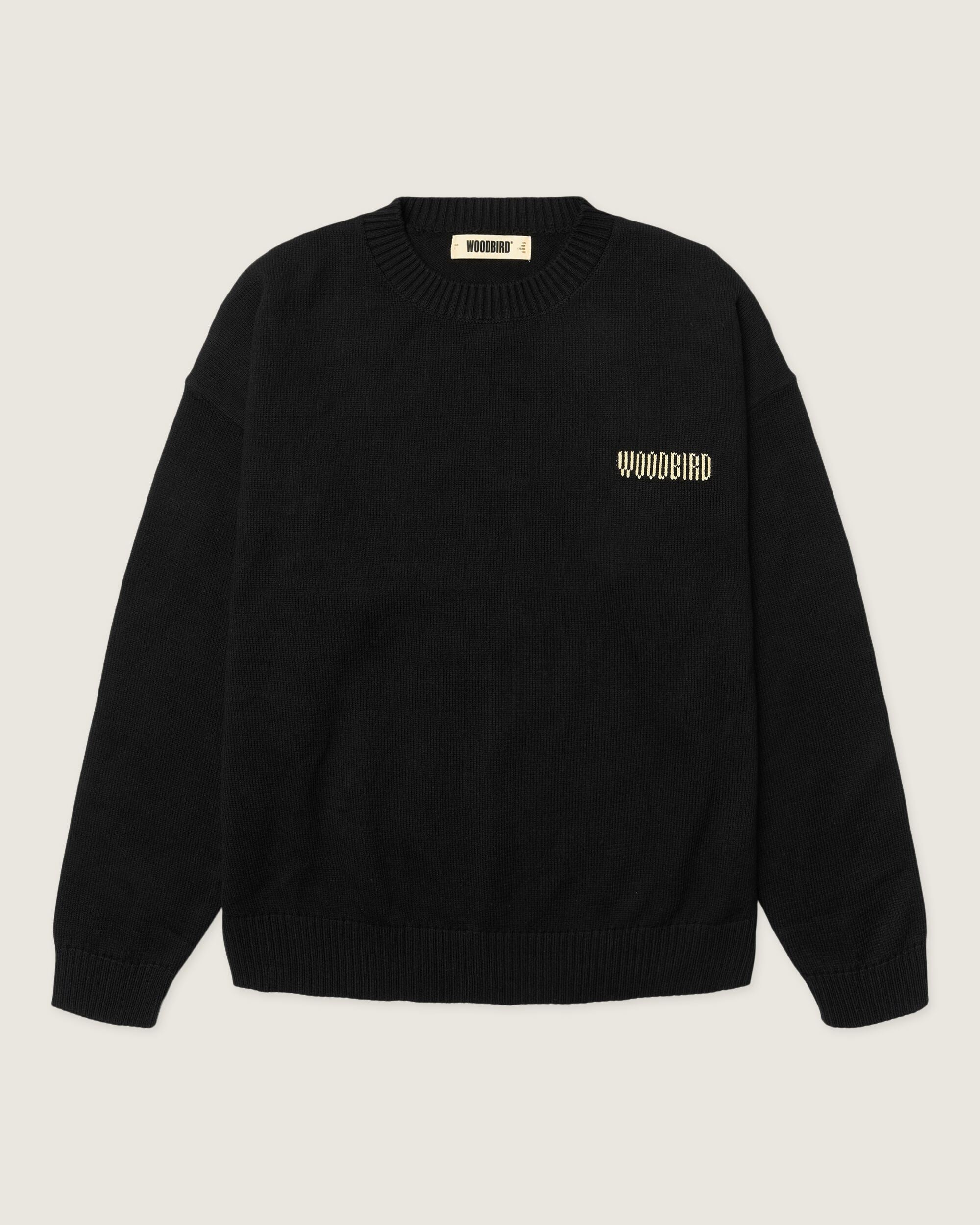 Woodbird WBKurt Wobbly Crew Knits Black