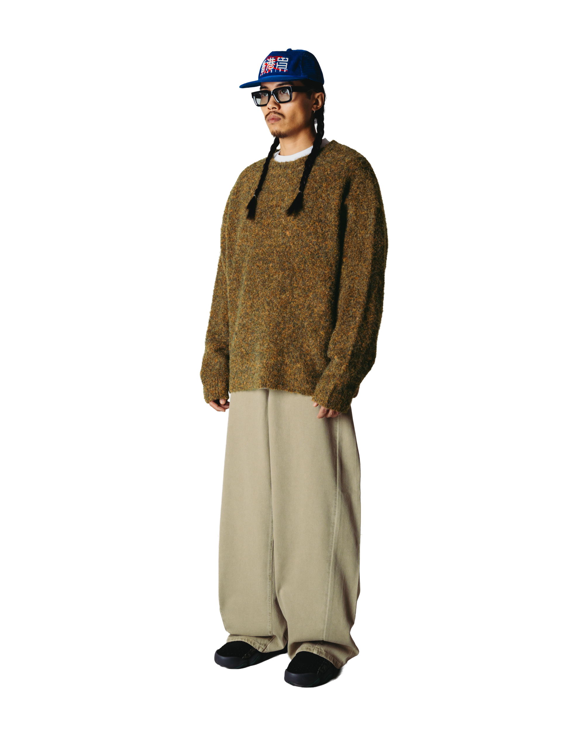 Woodbird WBKurt Loop Crew Knits Dark Olive
