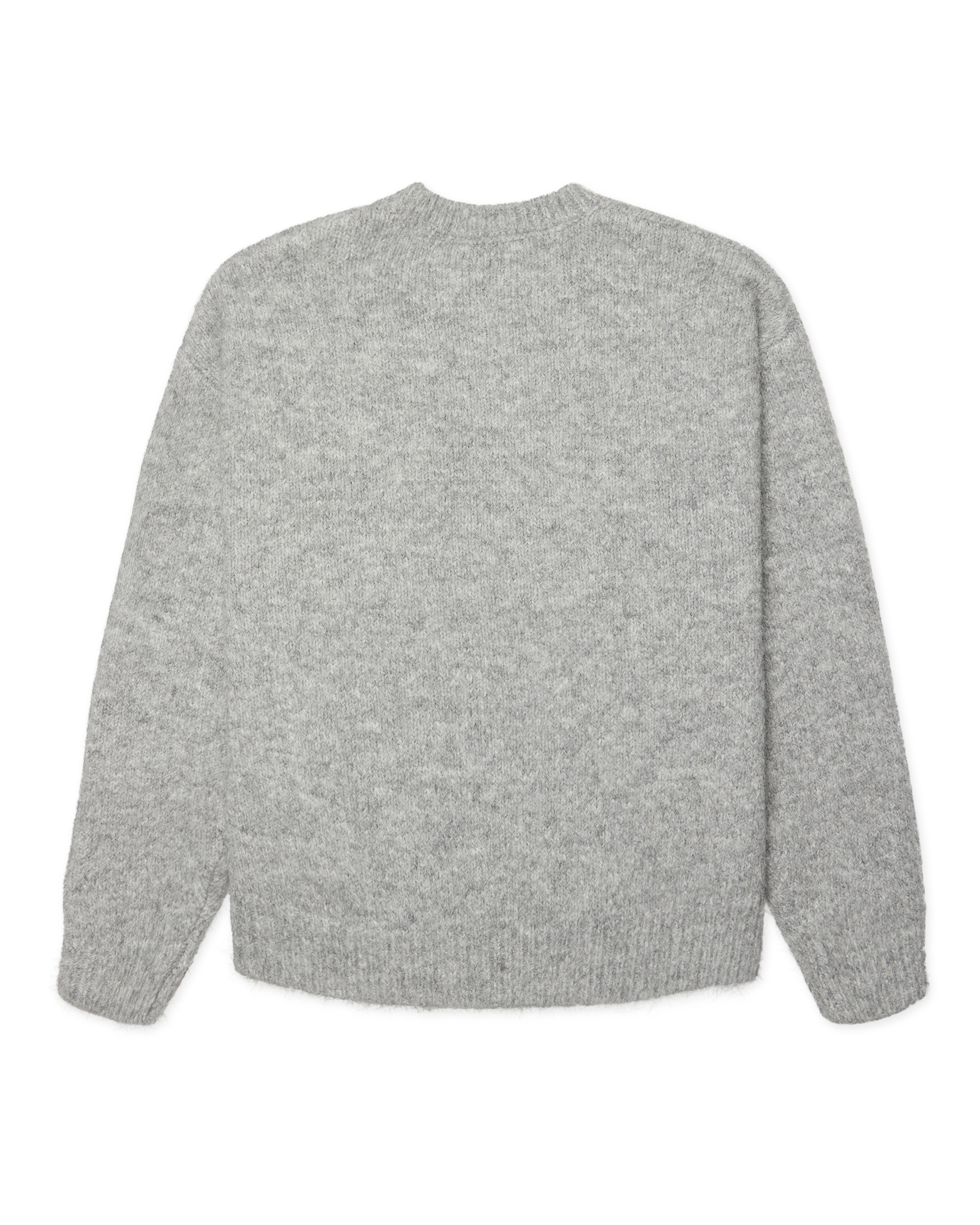 Woodbird WBKurt Mohairy Crew Knits Dark Grey Melange