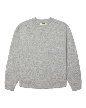 Woodbird WBKurt Mohairy Crew Knits Dark Grey Melange