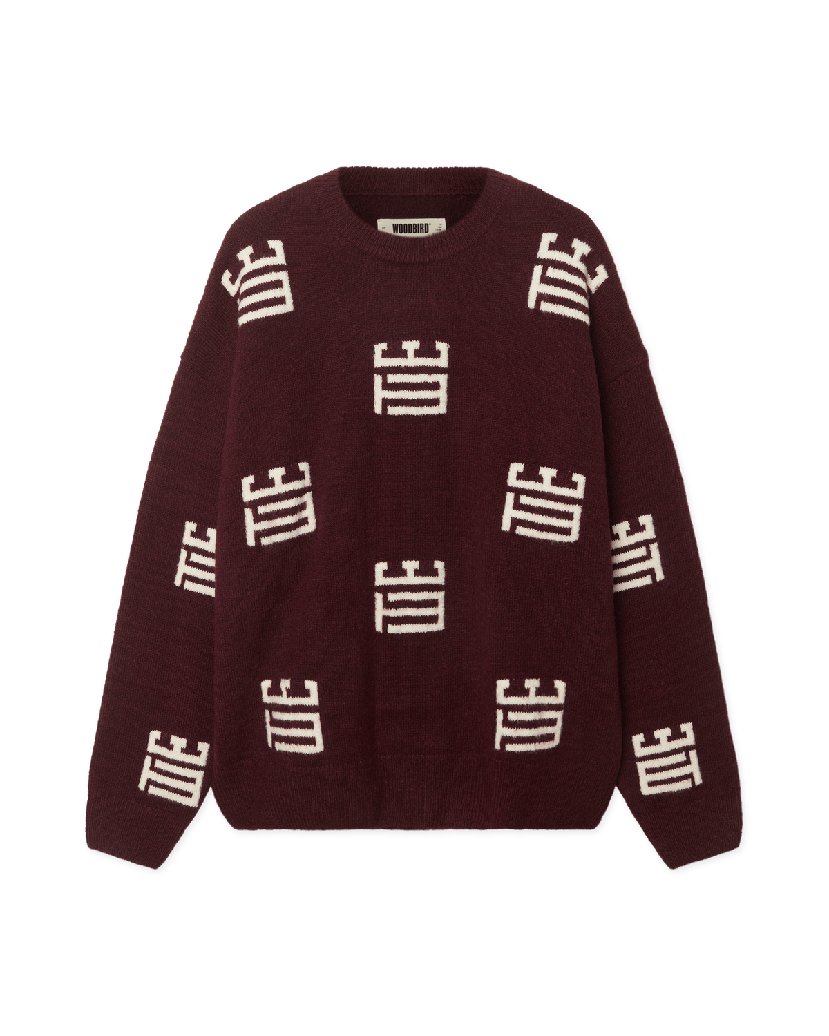 Woodbird WBKurt Monogram Crew Knits Fudge-Off White