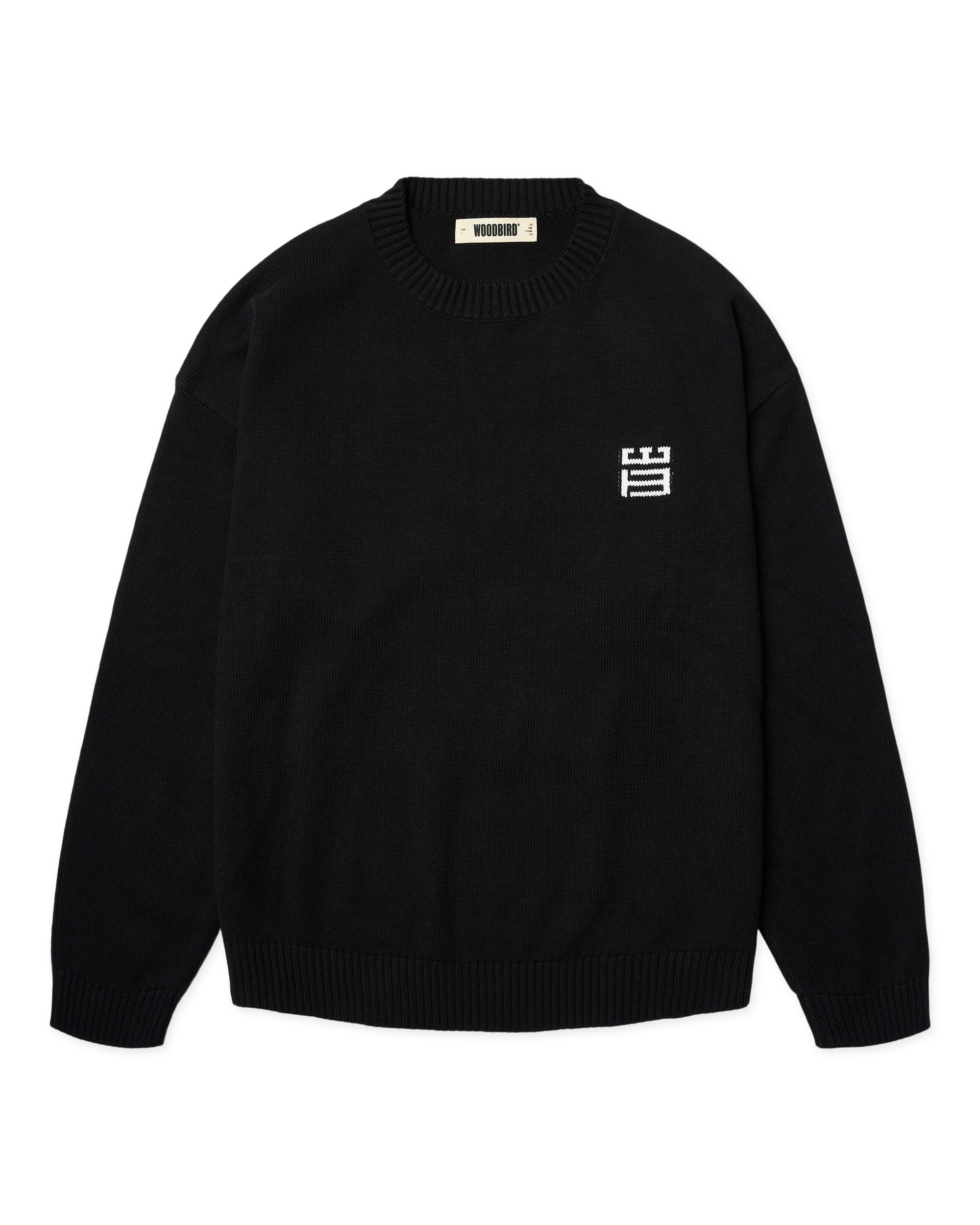 Woodbird WBKurt Stamp Crew Knits Black