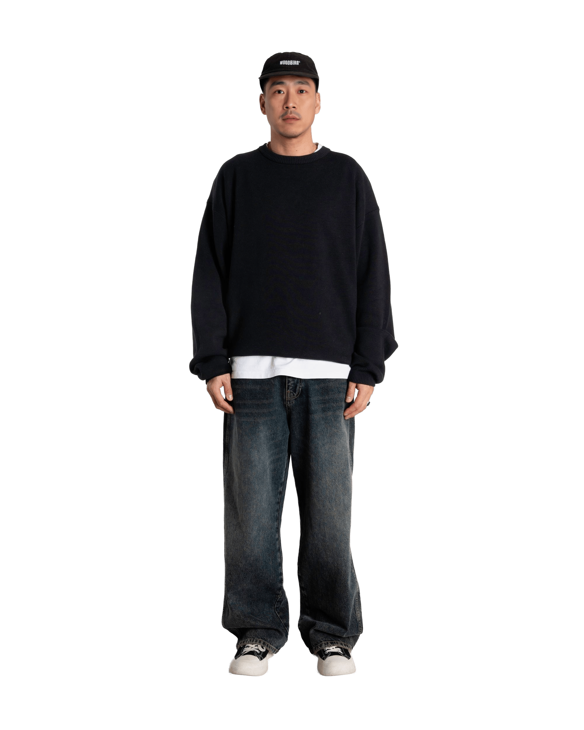 Woodbird WBKurt Wobbly Crew Knits Black