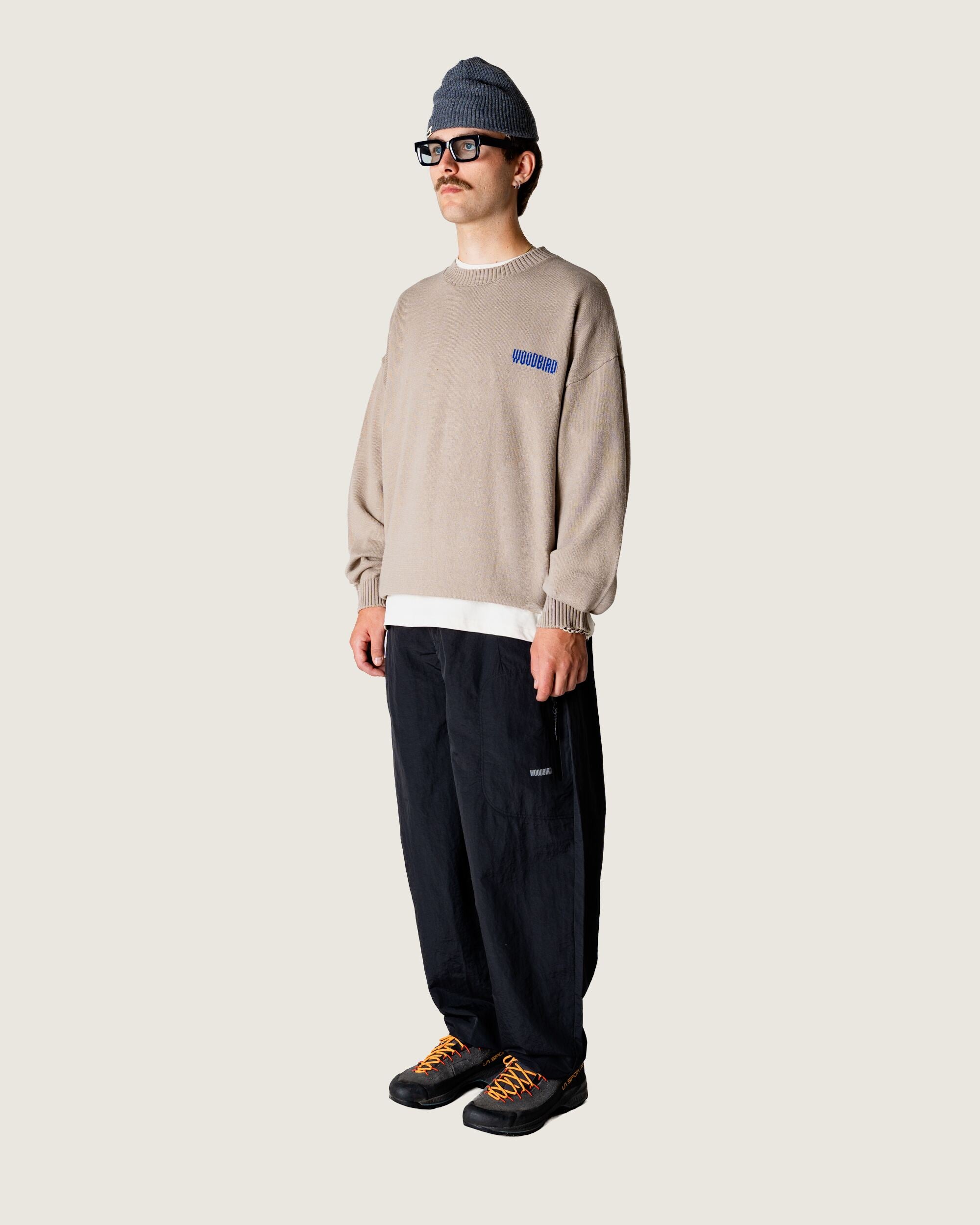 Woodbird WBKurt Wobbly Crew Knits Stone