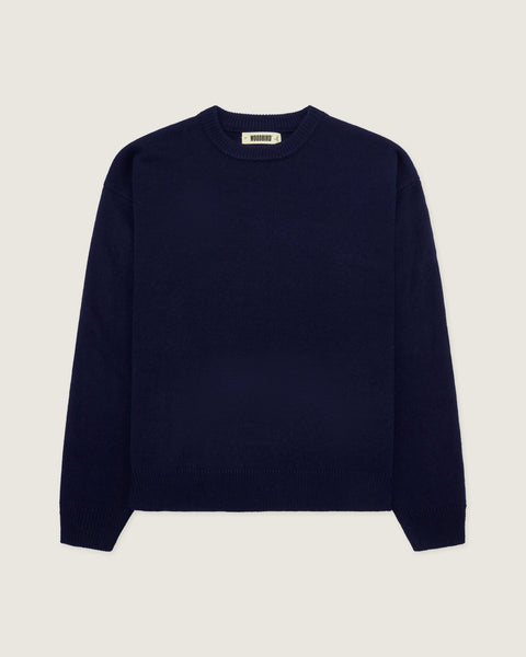 トップス uru 19aw V NECK KNIT navy V neck knit – URU TOKYO