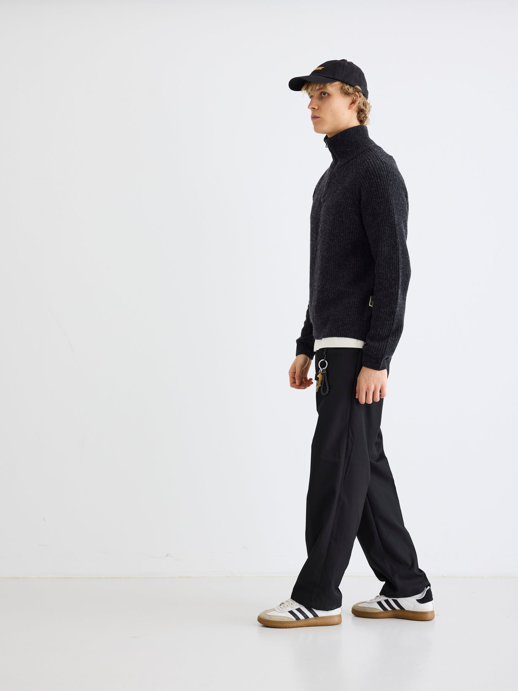 Woodbird WBLass Wool Half-Zip Knits Black Melange