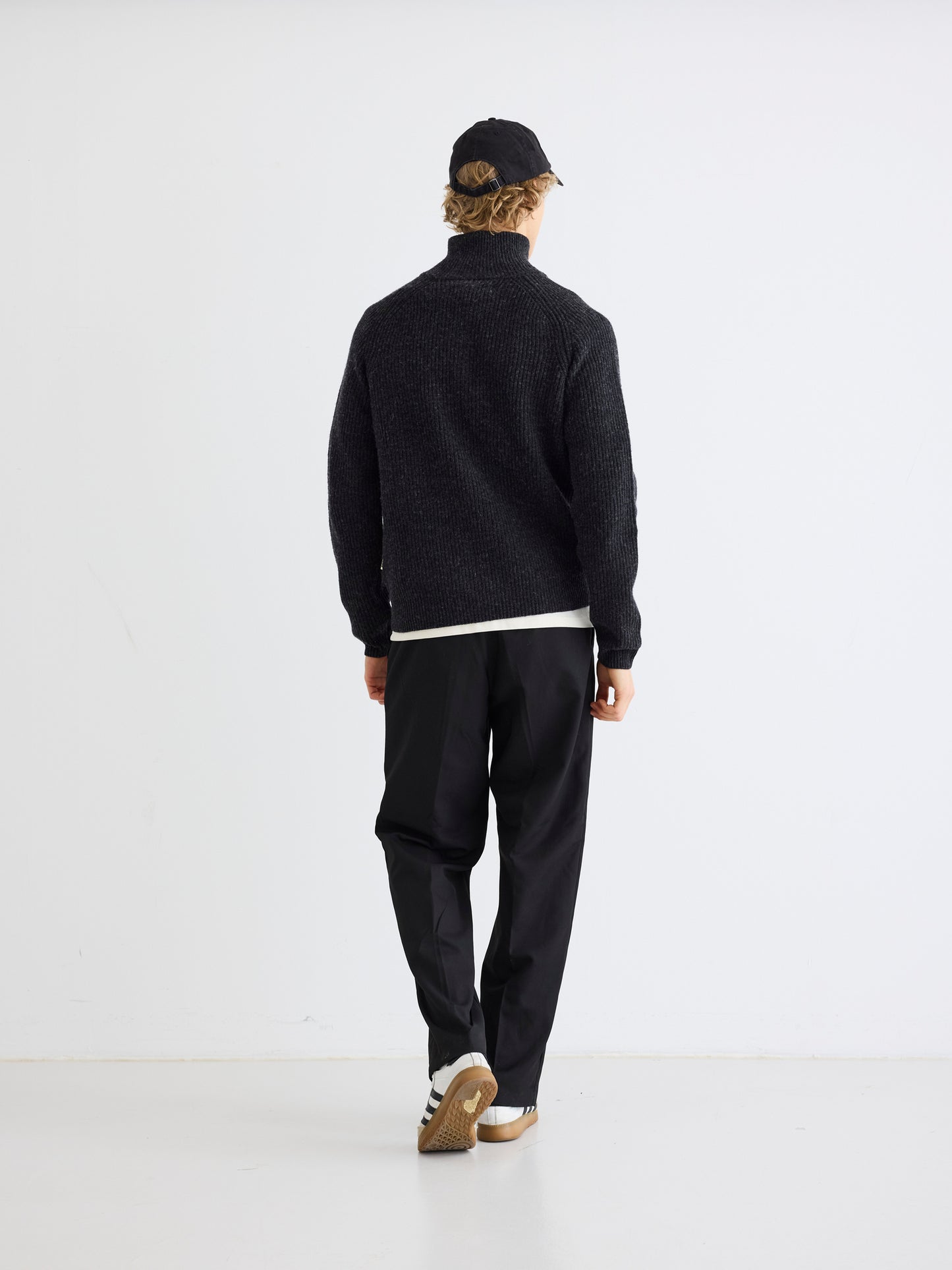 Woodbird WBLass Wool Half-Zip Knits Black Melange