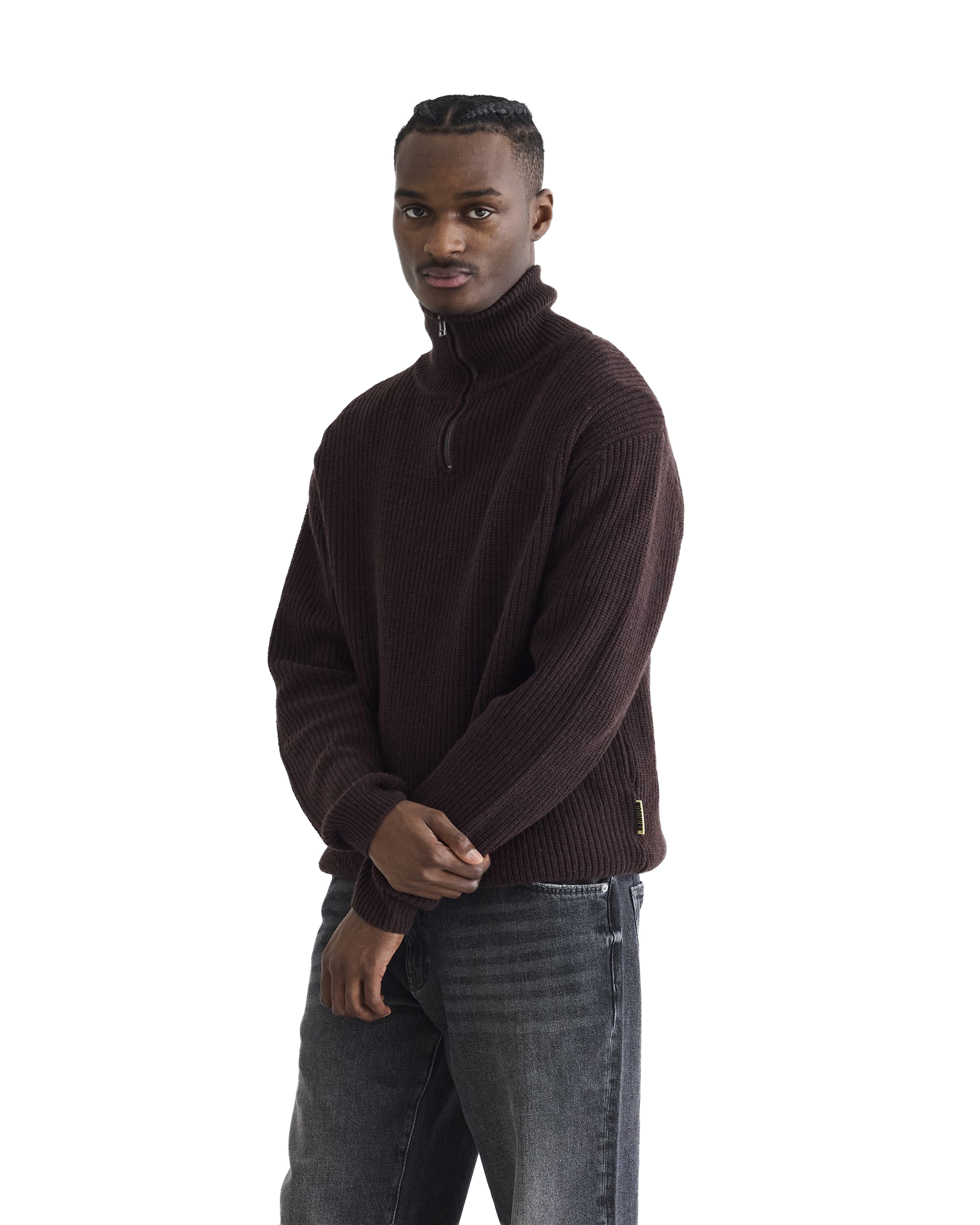 Woodbird WBLass Wool Half-Zip Knits Brown