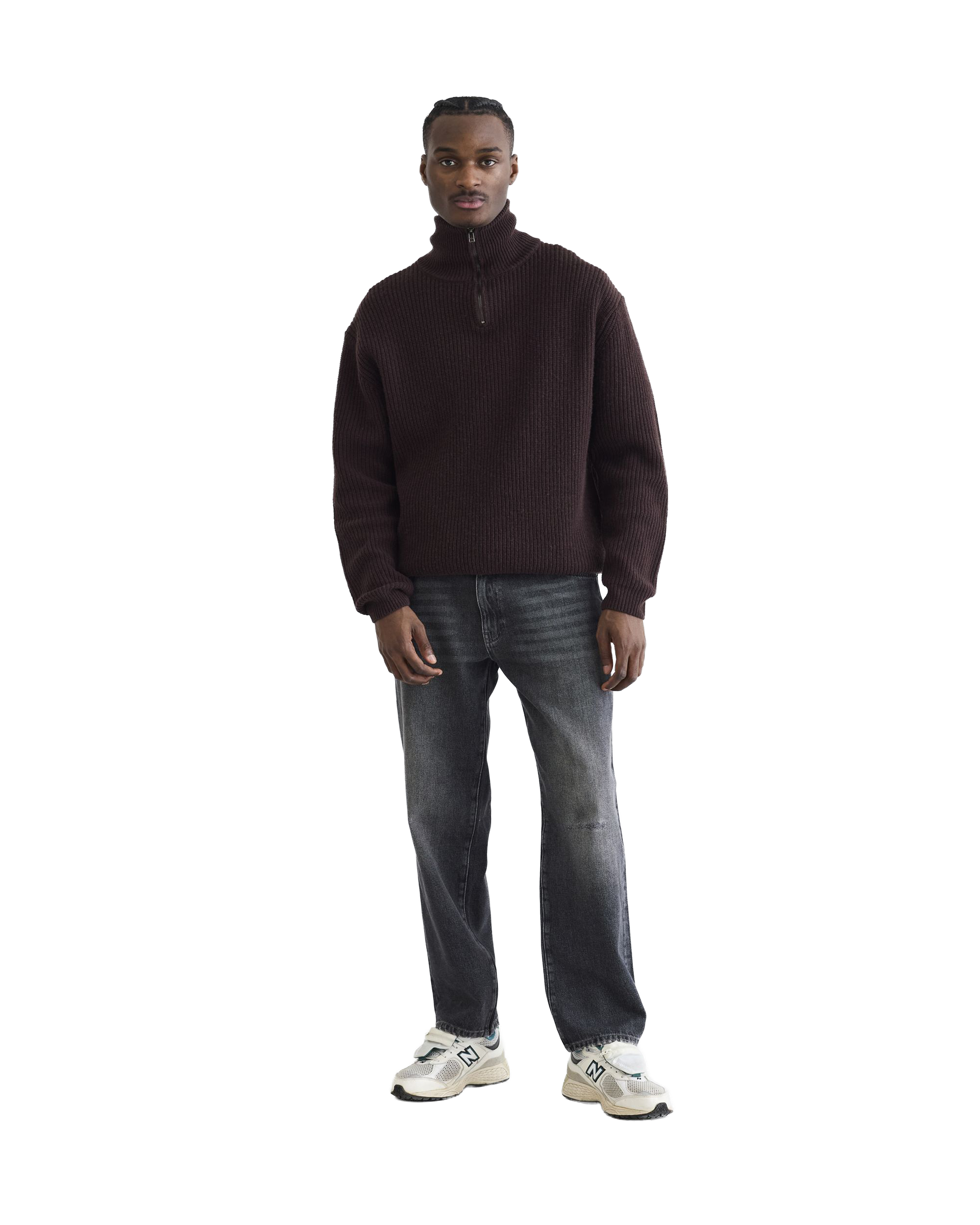 Woodbird WBLass Wool Half-Zip Knits Brown