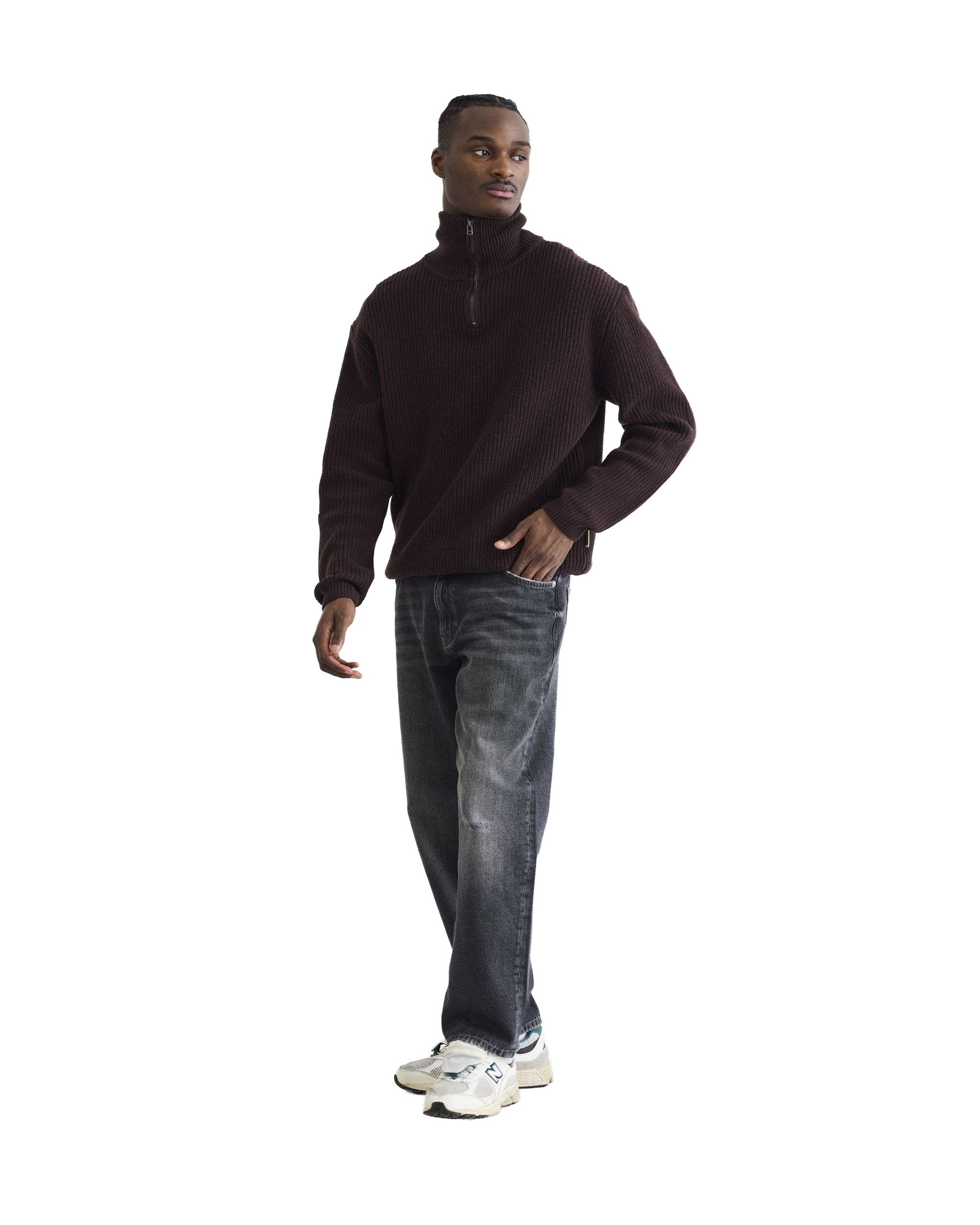 Woodbird WBLass Wool Half-Zip Knits Brown