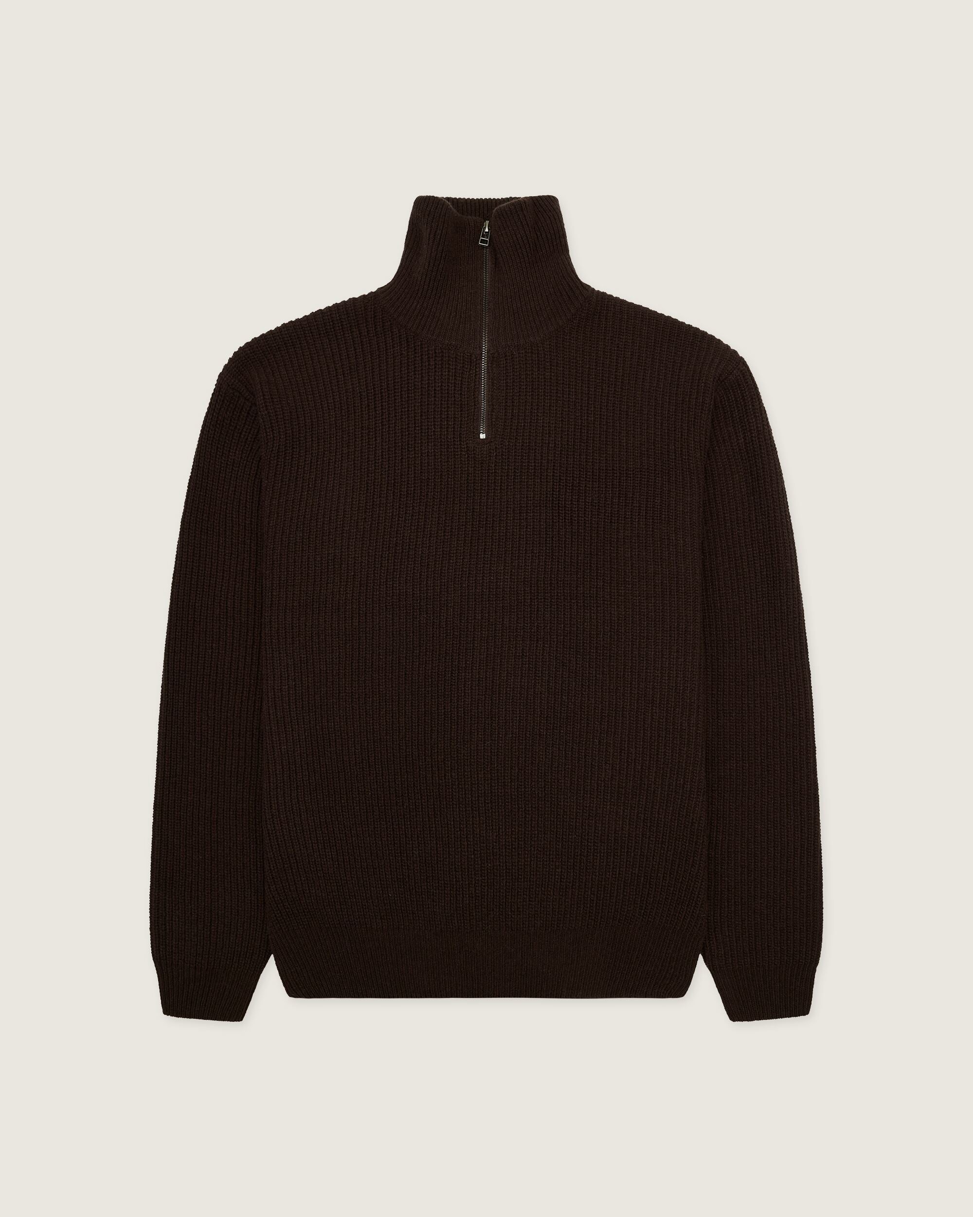Woodbird WBLass Wool Half-Zip Knits Brown