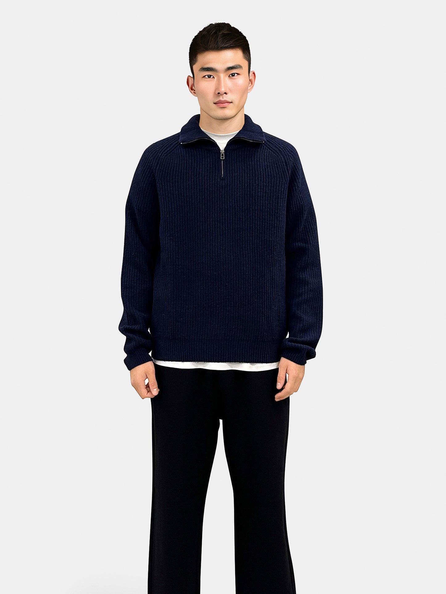 Woodbird WBLass Wool Half-Zip Knits Navy