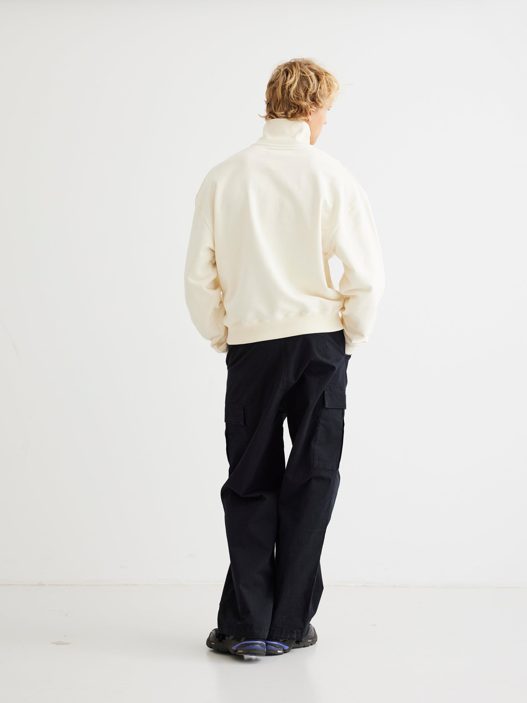 Woodbird WBLee Base Half Zip Sweats Off White