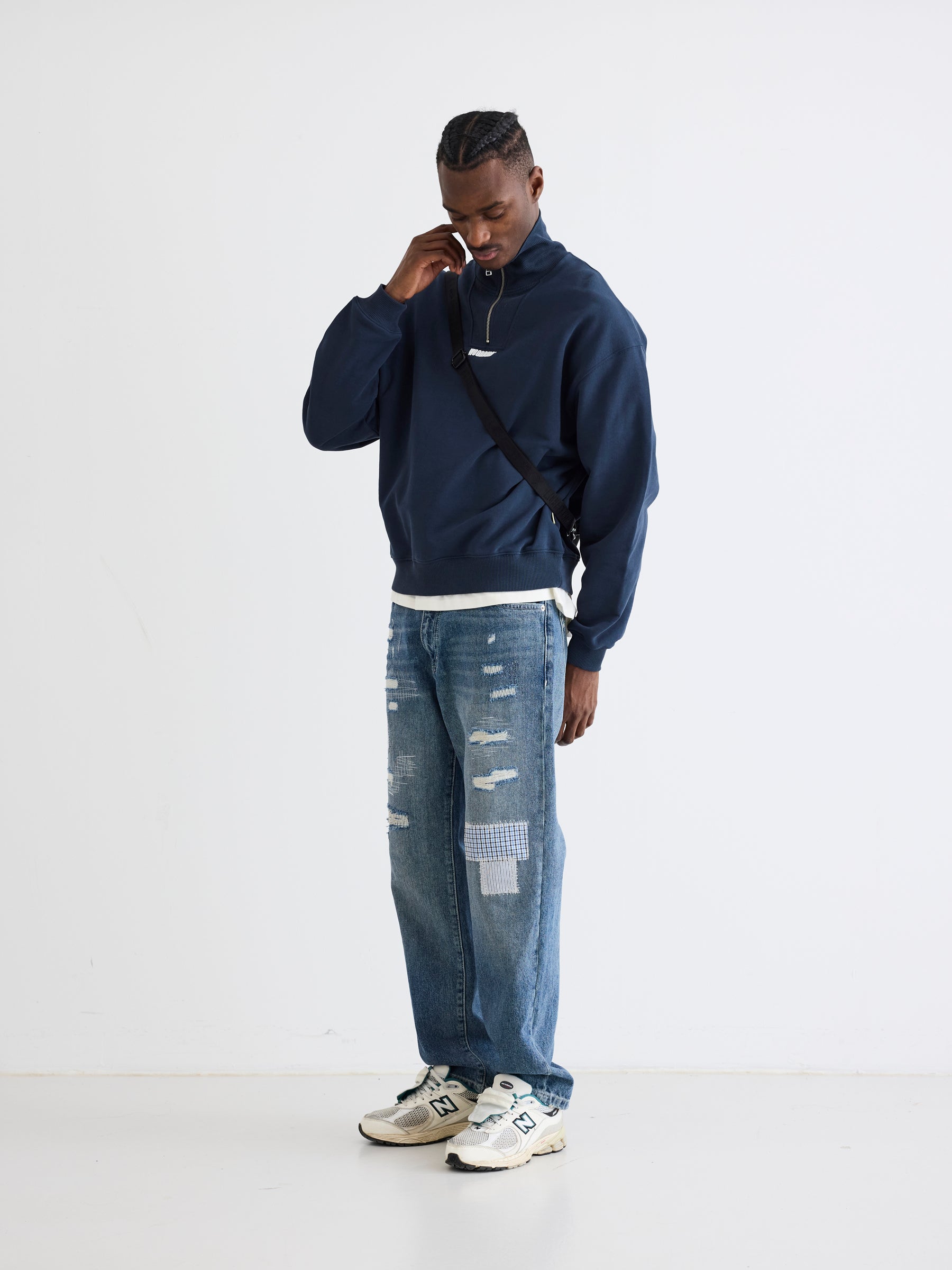 Woodbird WBLee Half Zip Sweats Navy