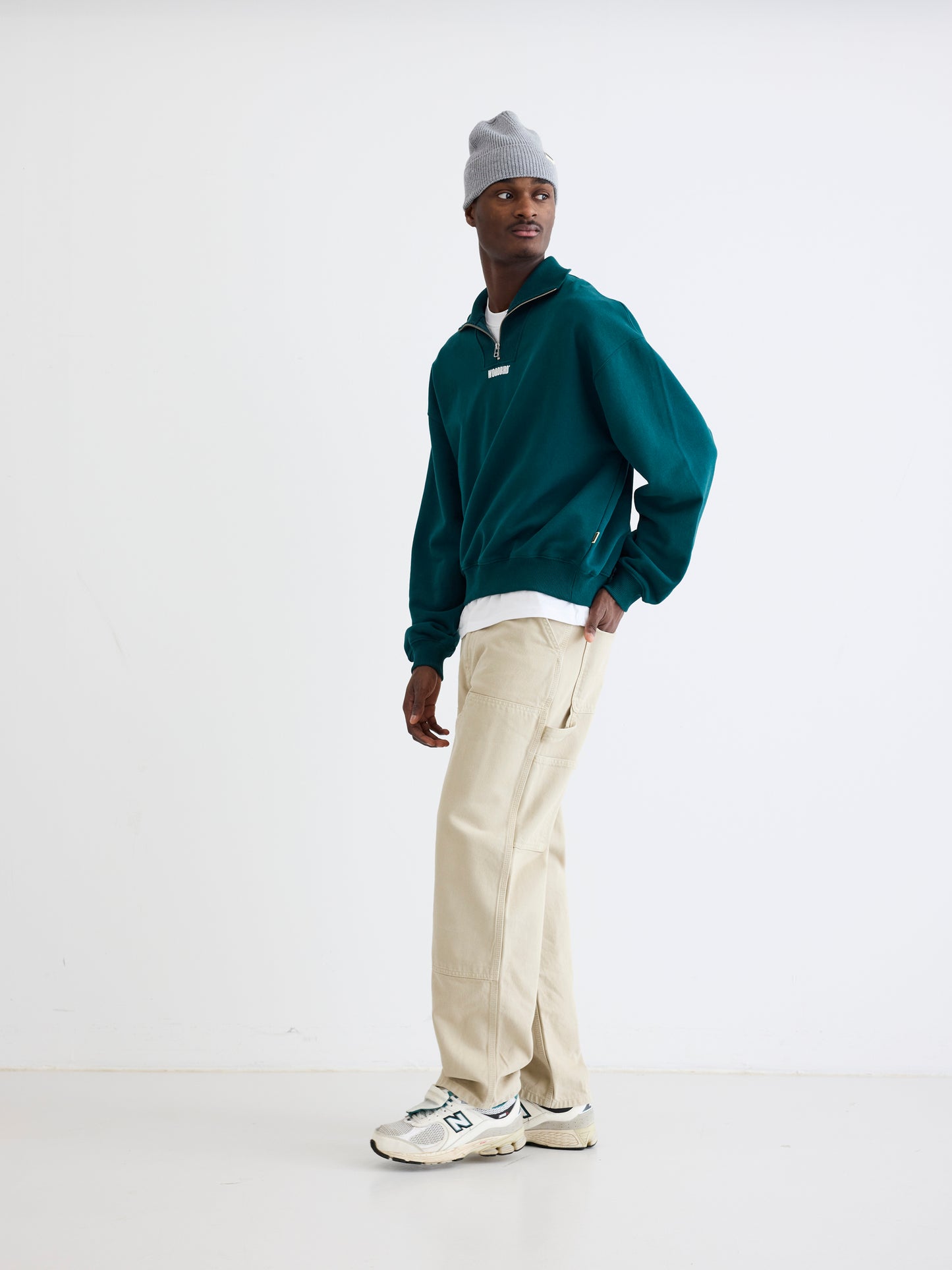 Woodbird WBLee Half Zip Sweats Sports Green