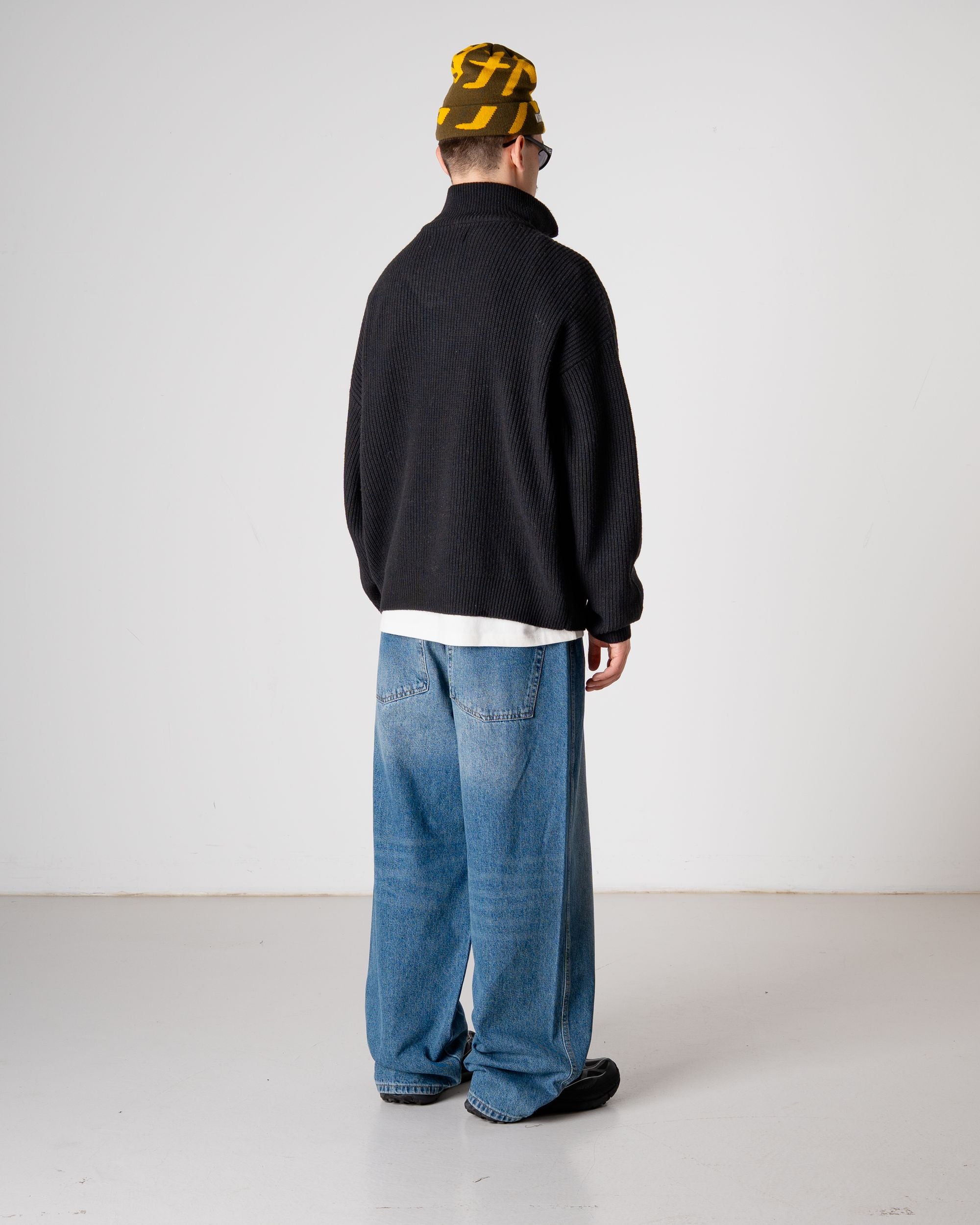 Woodbird WBLee Wool Knit Half Zip Knits Black